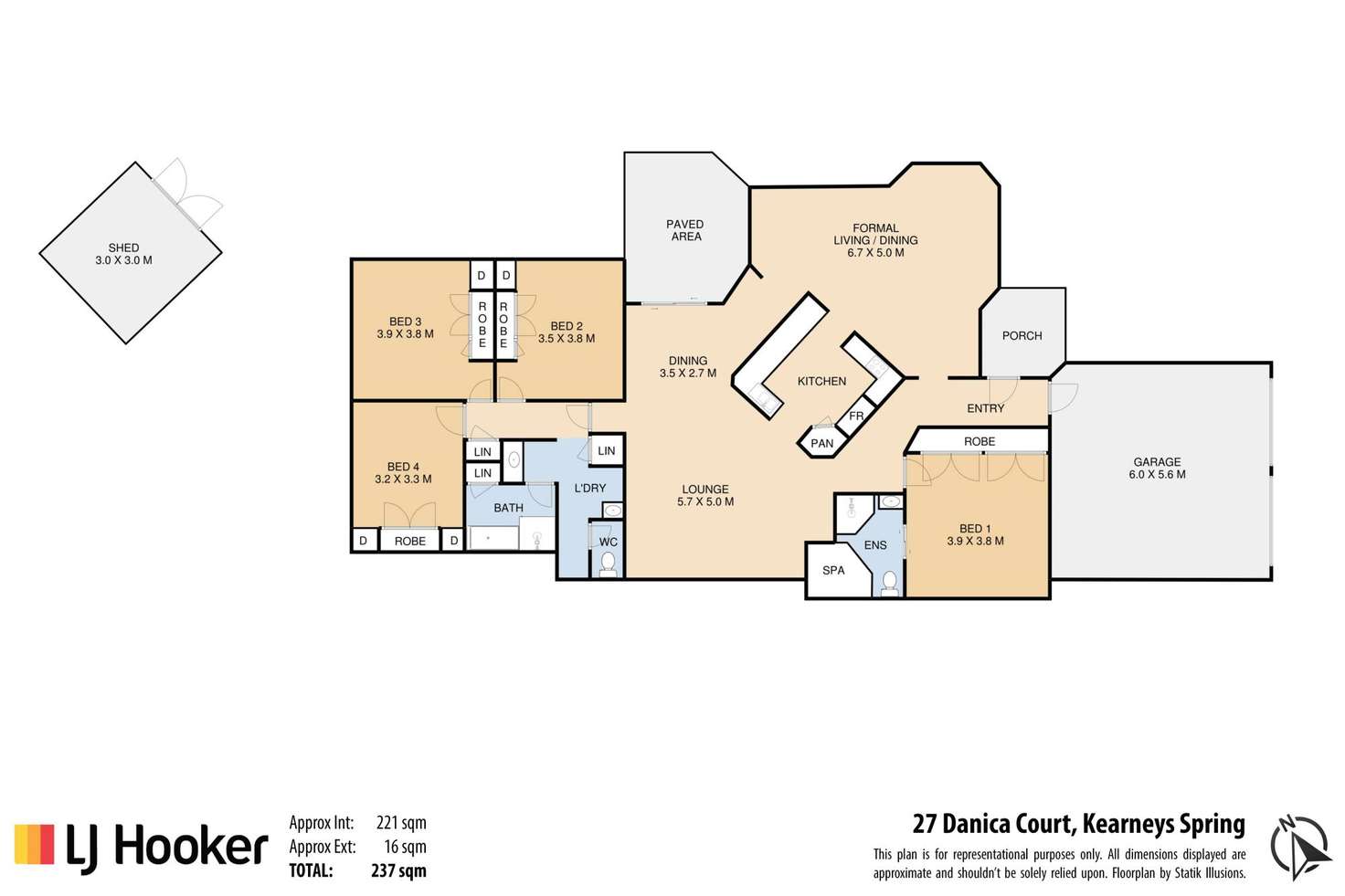 Floorplan of Homely house listing, 27 Danica Court, Kearneys Spring QLD 4350