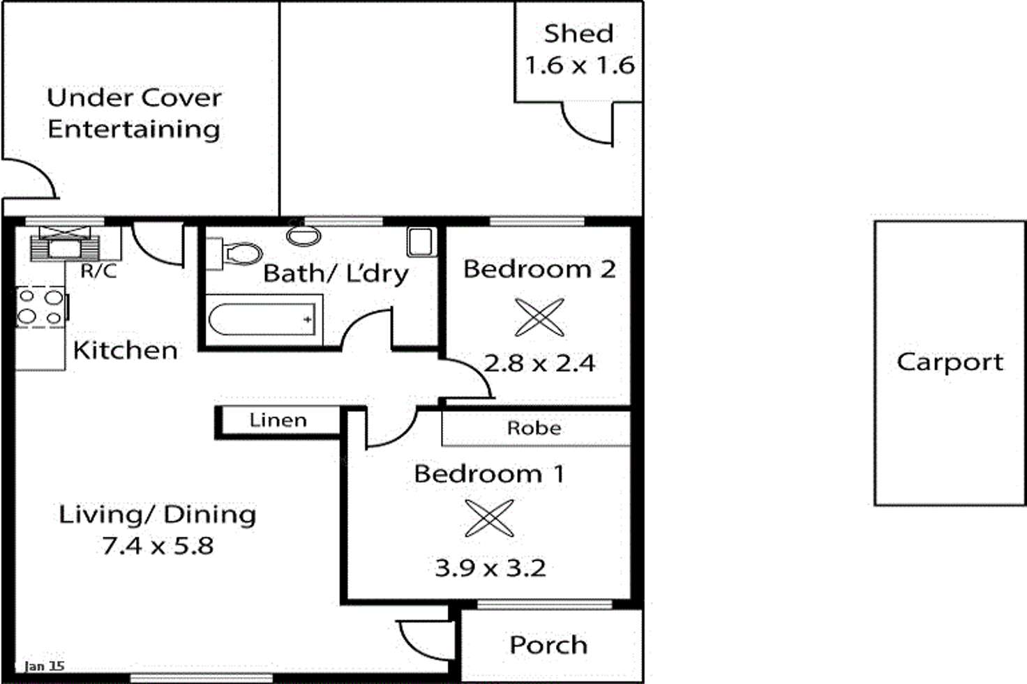 Floorplan of Homely unit listing, 7/31 Golfers Avenue, Seaton SA 5023