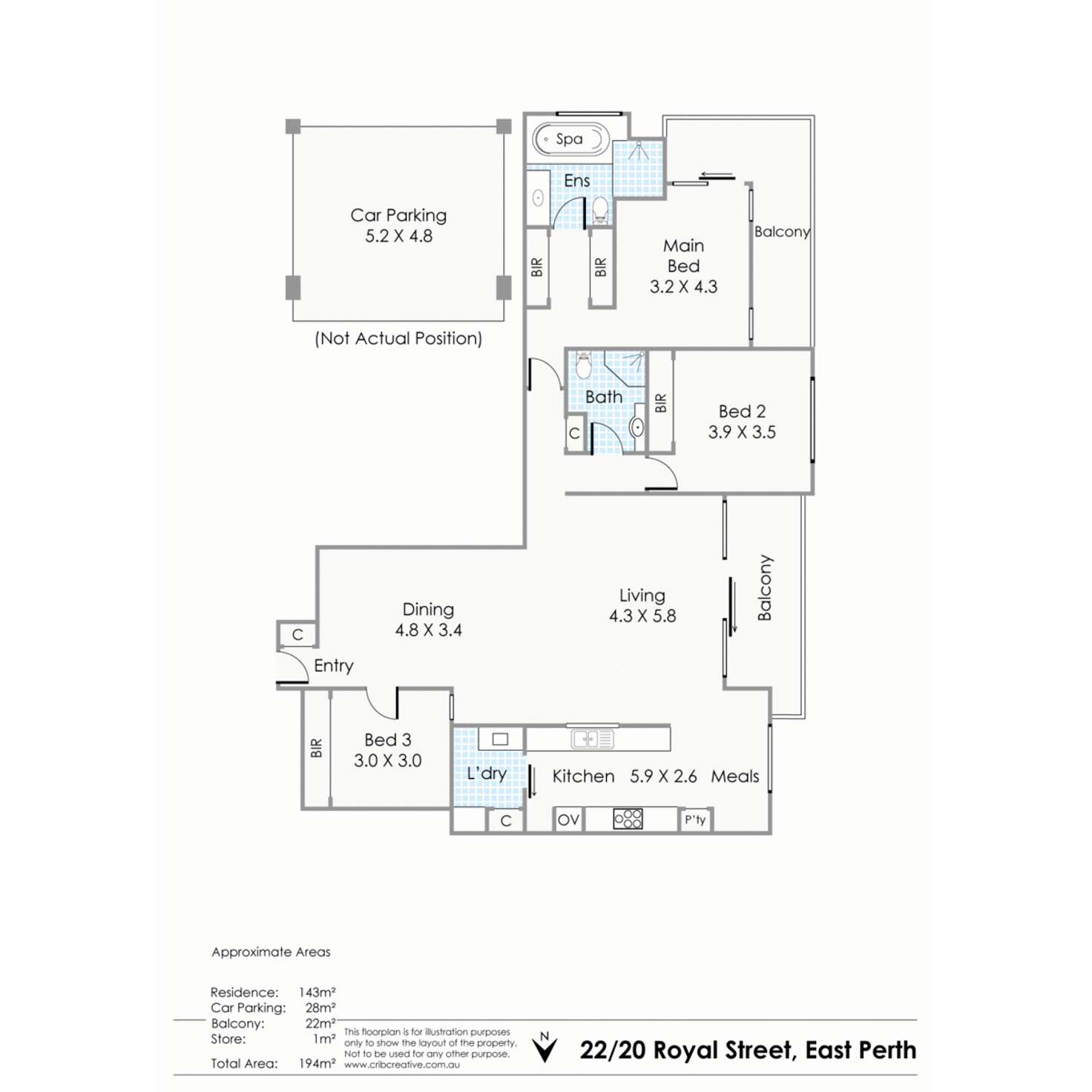 Floorplan of Homely apartment listing, 22/20 Royal Street, East Perth WA 6004