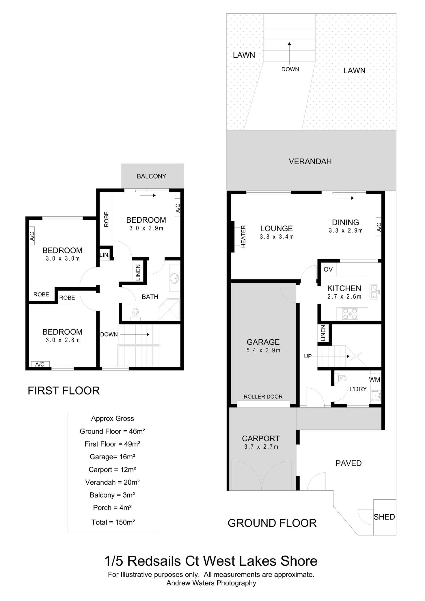 Floorplan of Homely townhouse listing, Unit 1/5 Redsails Court, West Lakes Shore SA 5020