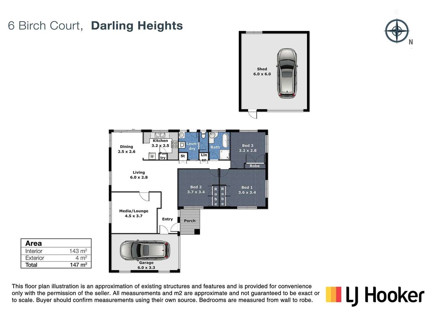 Floorplan of Homely house listing, 6 Birch Court, Darling Heights QLD 4350