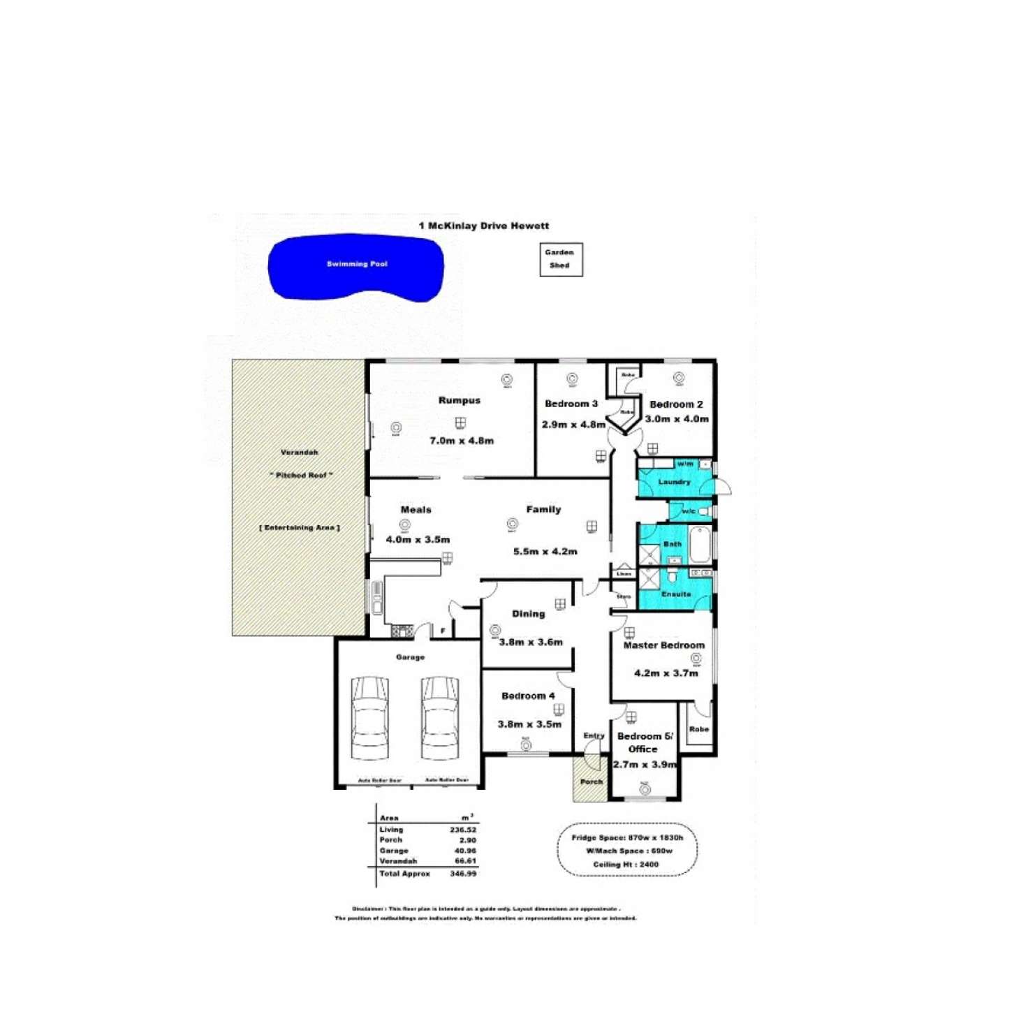 Floorplan of Homely house listing, 1 McKinlay Drive, Hewett SA 5118