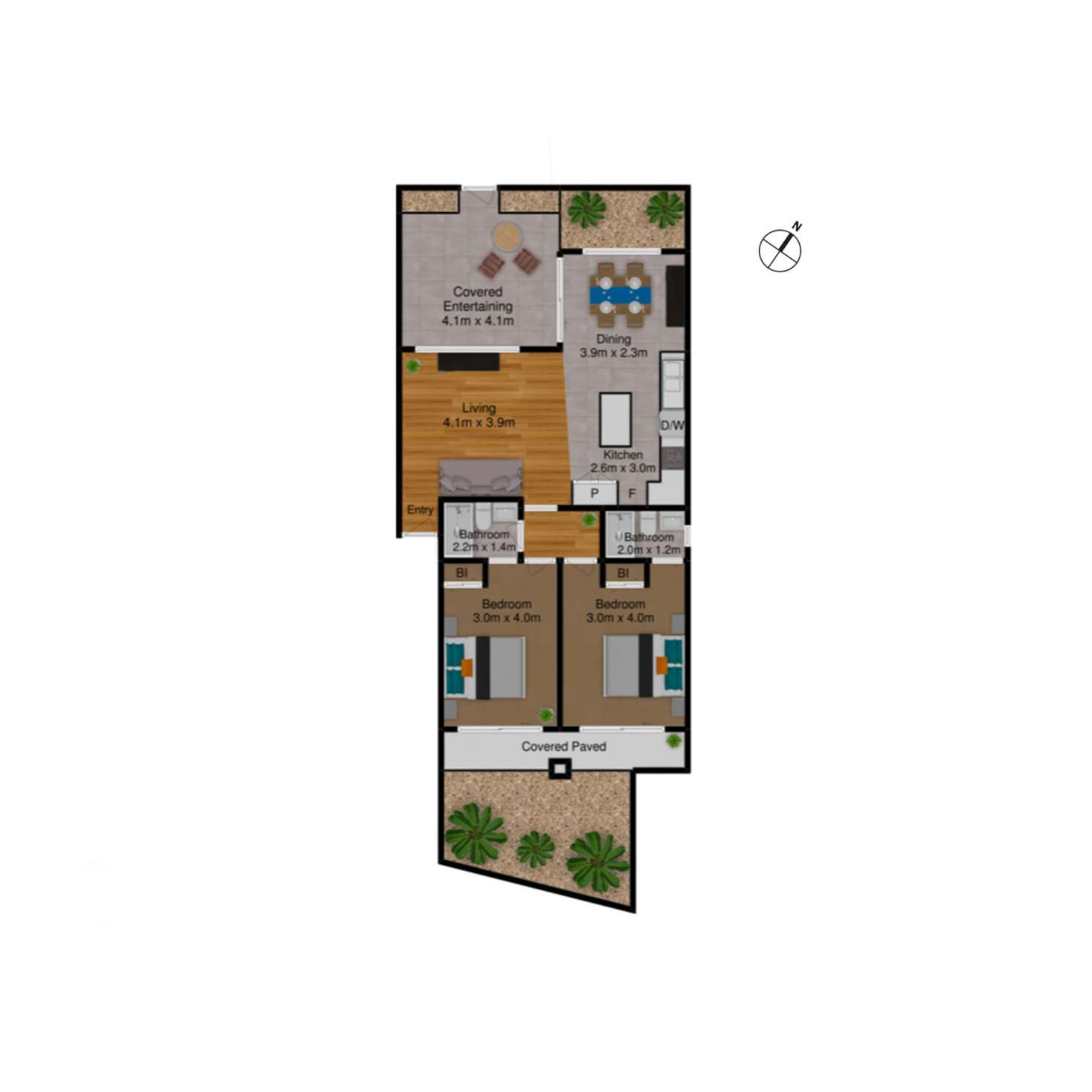 Floorplan of Homely townhouse listing, 1/25 Owen Crescent, Lyneham ACT 2602