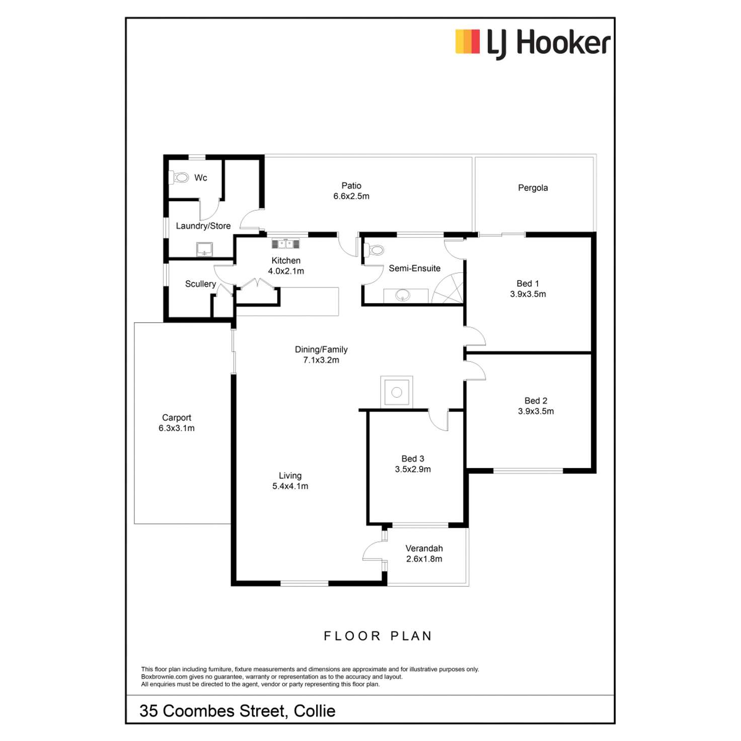 Floorplan of Homely house listing, 35 Coombes Street, Collie WA 6225