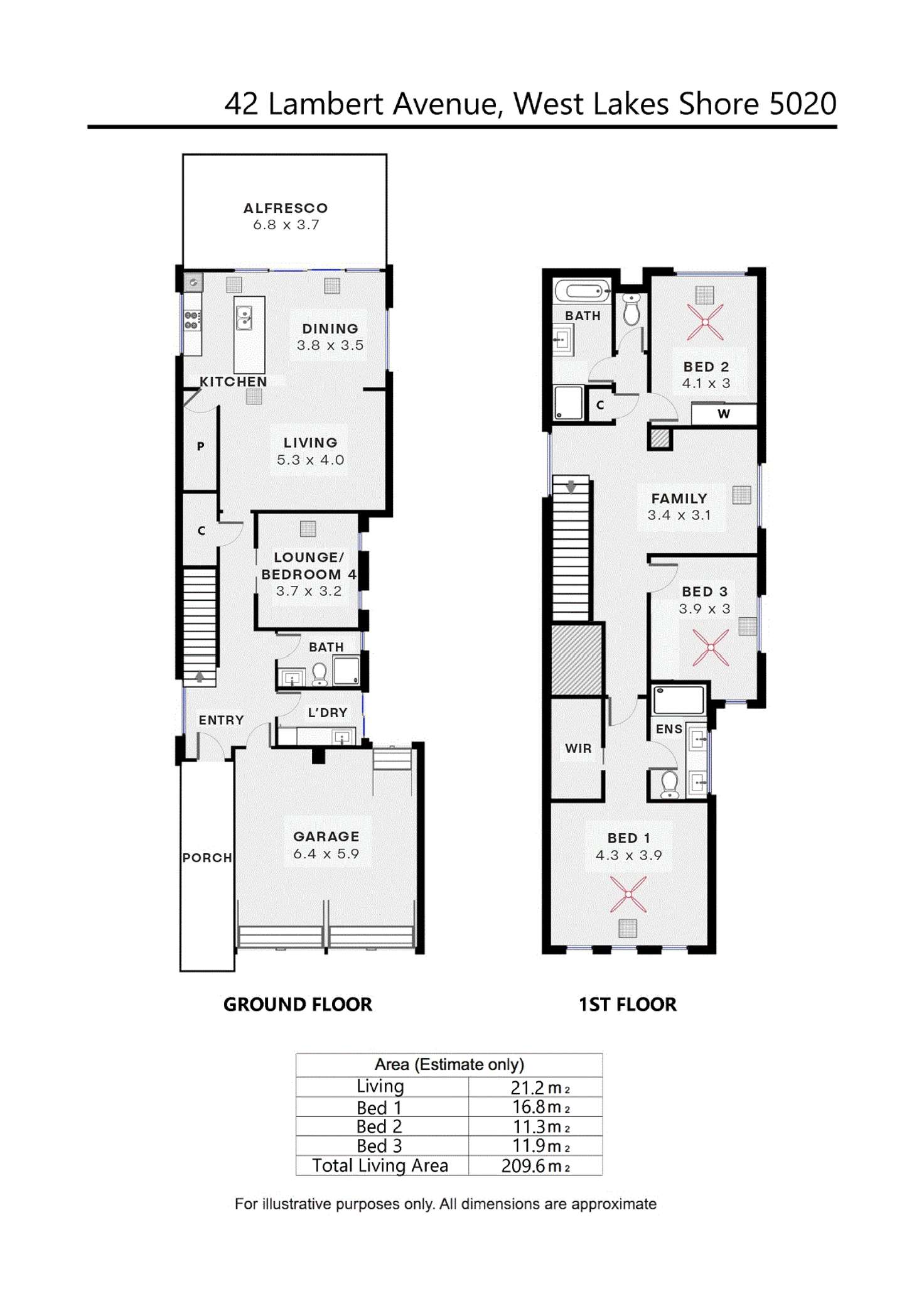 Floorplan of Homely house listing, 42 Lambert Avenue, West Lakes Shore SA 5020