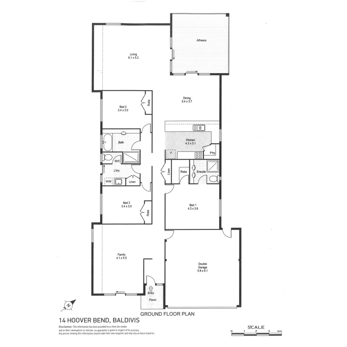 Floorplan of Homely house listing, 14 Hoover Bend, Baldivis WA 6171