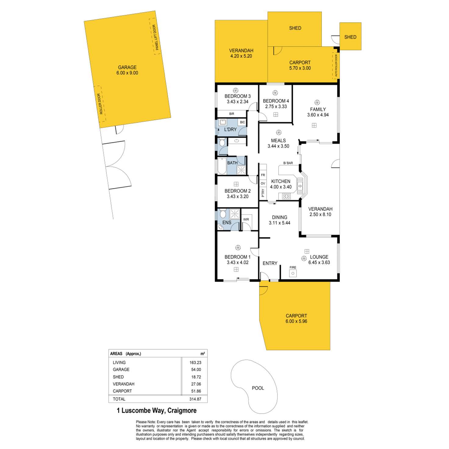 Floorplan of Homely house listing, 1 Luscombe Way, Craigmore SA 5114