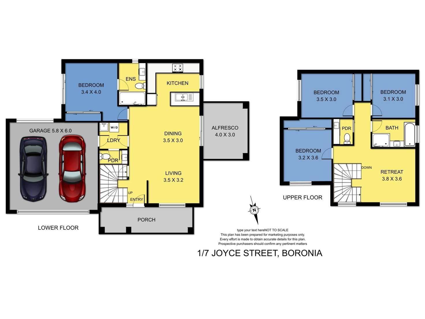 Floorplan of Homely townhouse listing, 1/7 Joyce Street, Boronia VIC 3155