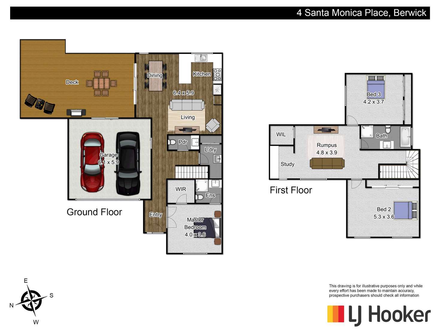 Floorplan of Homely townhouse listing, 4 Santa Monica Place, Berwick VIC 3806