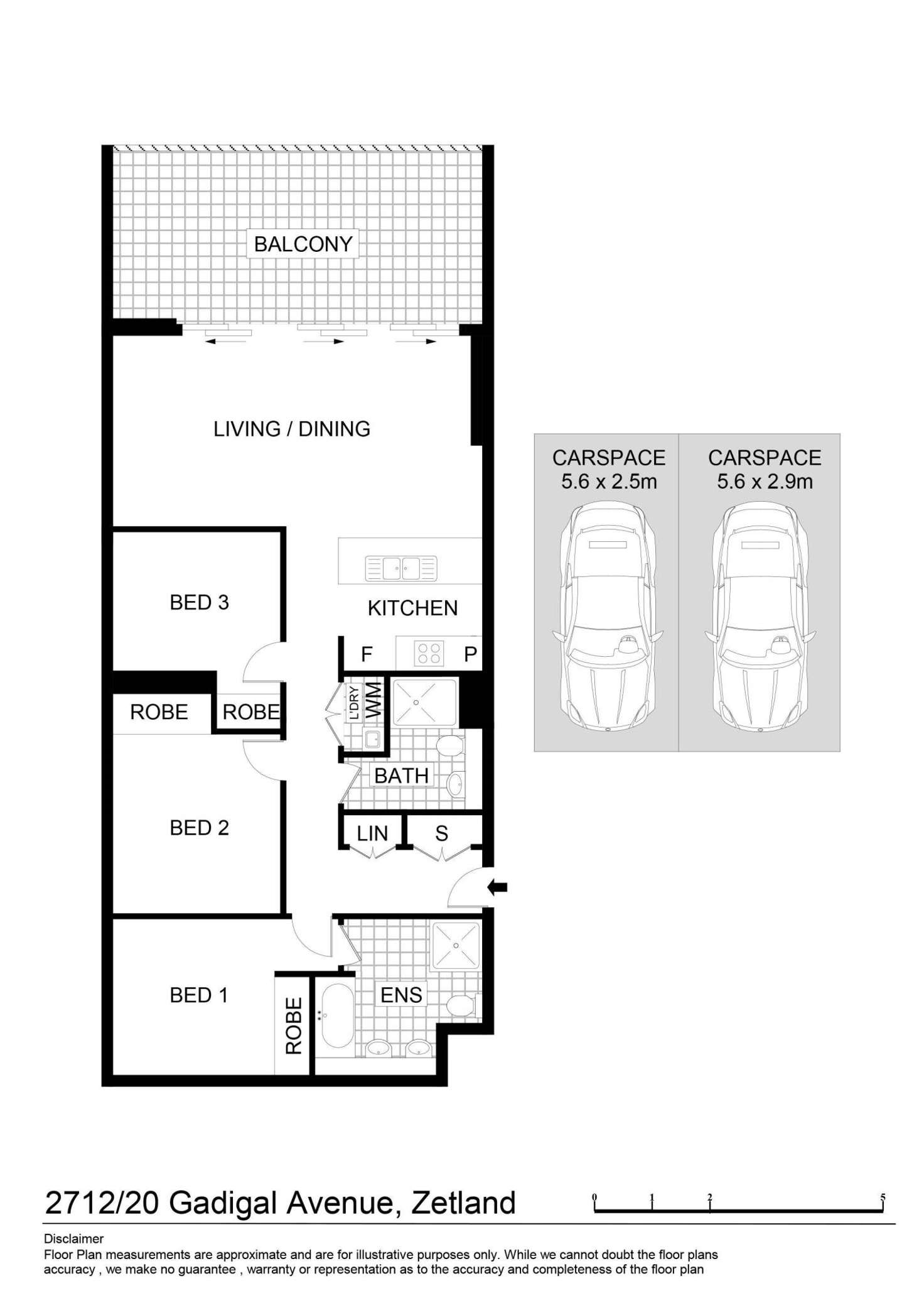 Floorplan of Homely apartment listing, 2712/20 Gadigal Avenue, Zetland NSW 2017