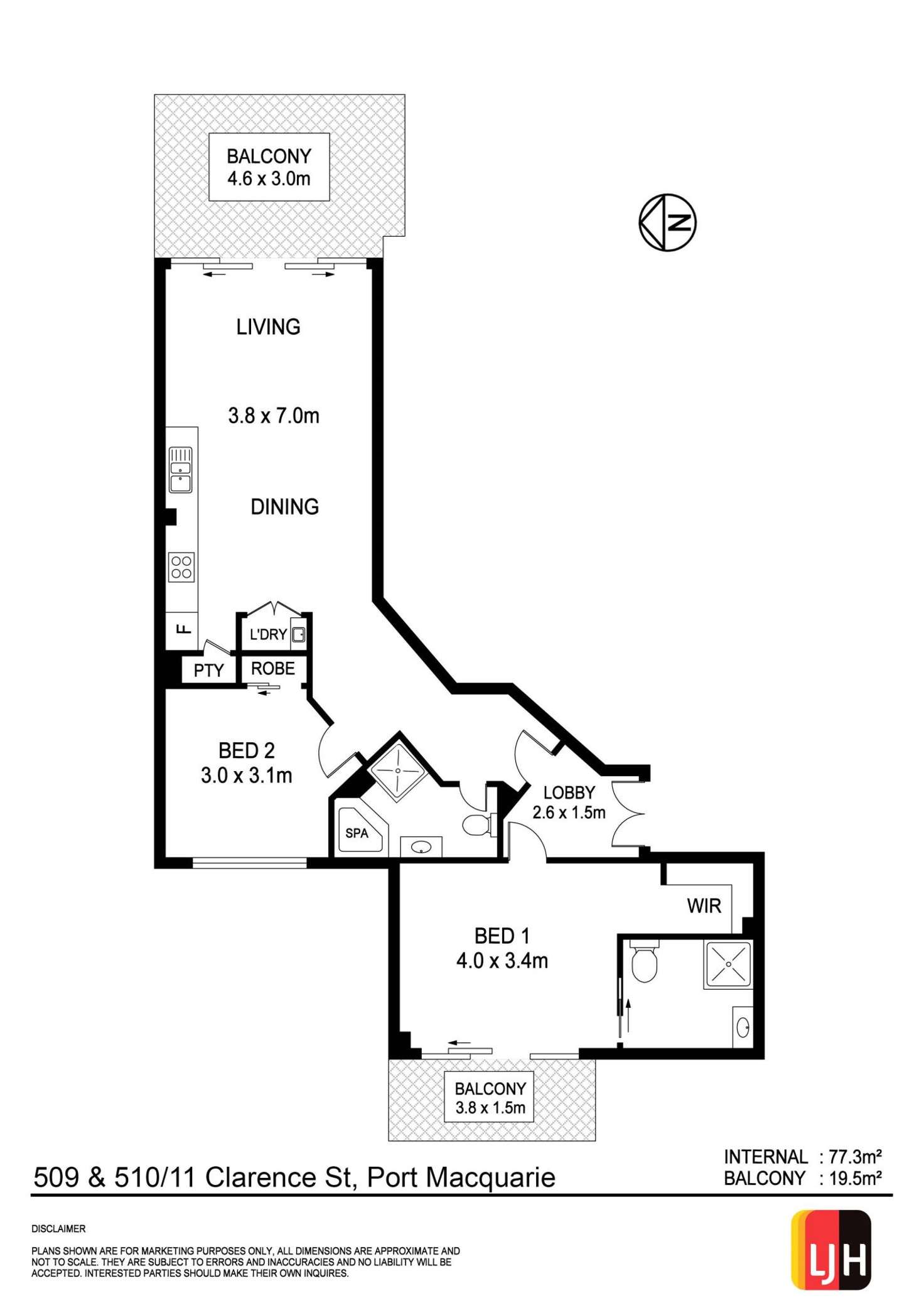 Floorplan of Homely apartment listing, 509/11 Clarence Street, Port Macquarie NSW 2444