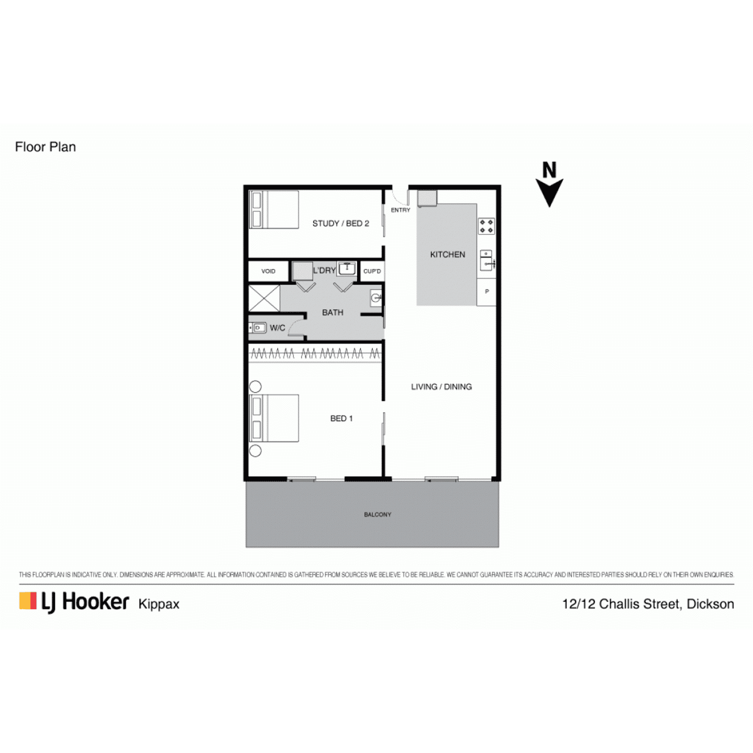 Floorplan of Homely apartment listing, 12/12 Challis Street, Dickson ACT 2602