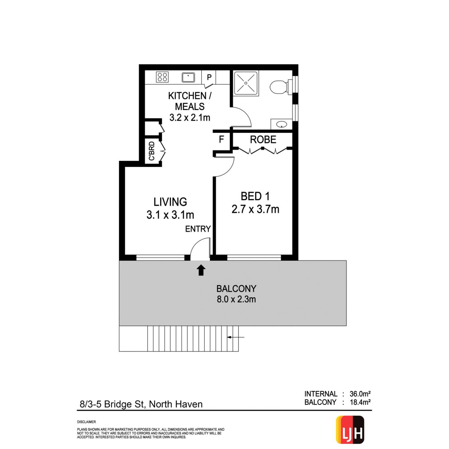 Floorplan of Homely unit listing, 8/3-5 Bridge Street, North Haven NSW 2443