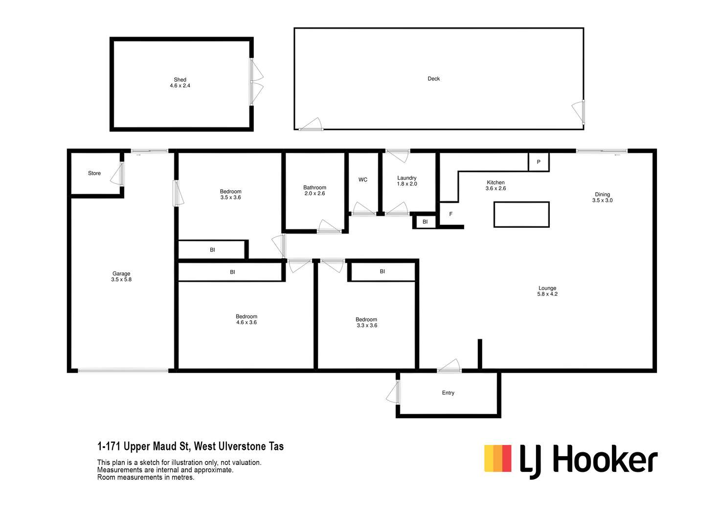 Floorplan of Homely unit listing, Unit 1/171 Upper Maud Street, West Ulverstone TAS 7315