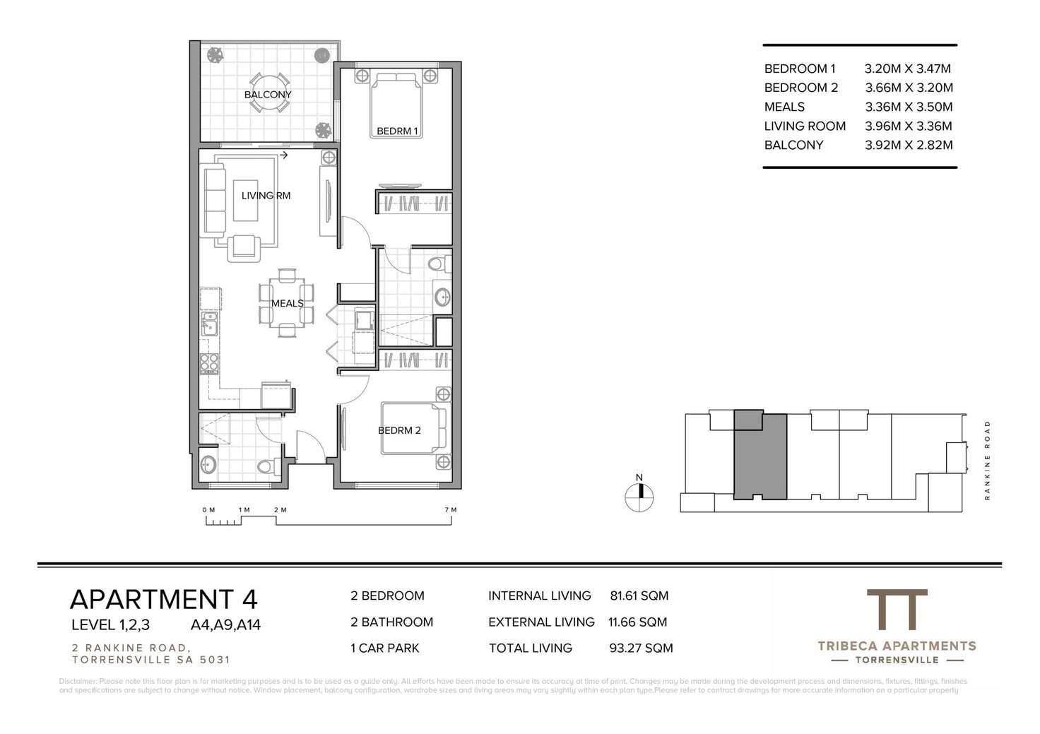 Floorplan of Homely apartment listing, A2/2 Rankine Road, Torrensville SA 5031