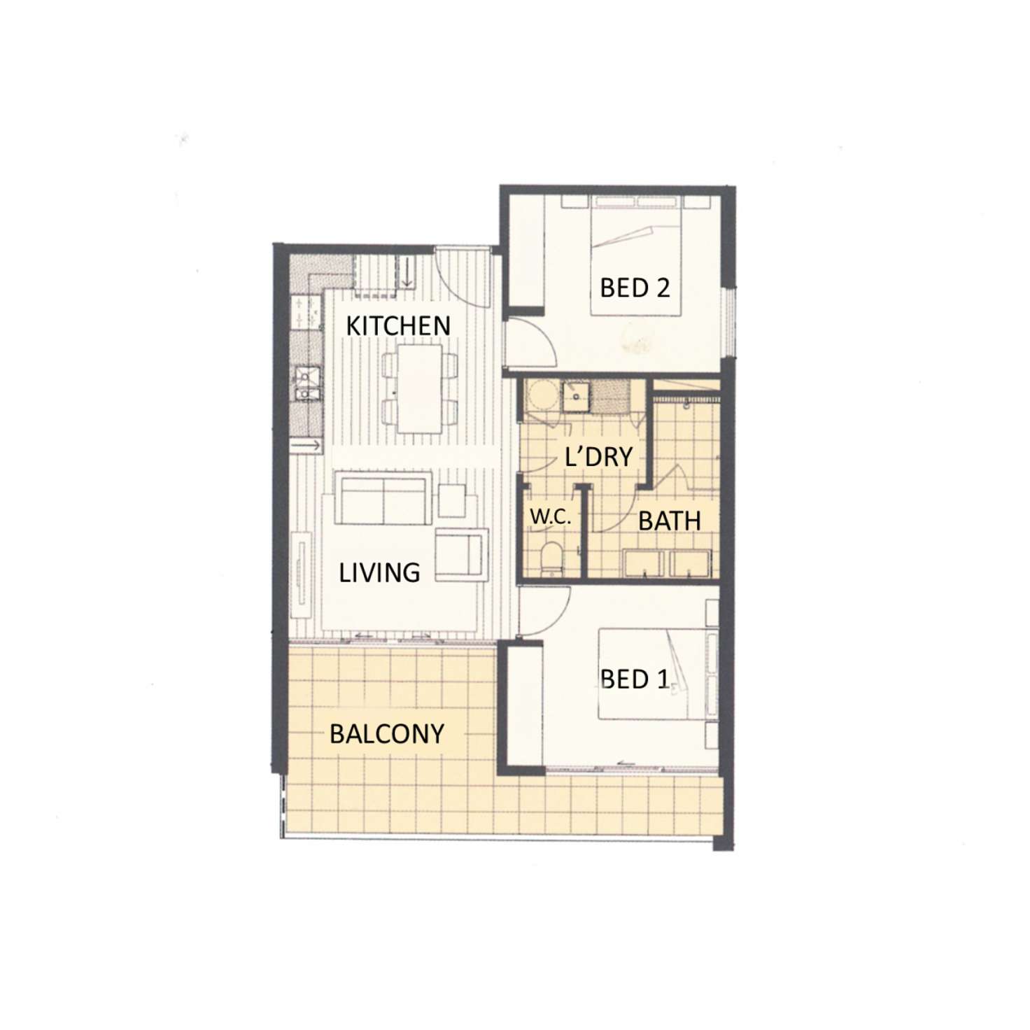 Floorplan of Homely apartment listing, 705/9 Tully Road, East Perth WA 6004