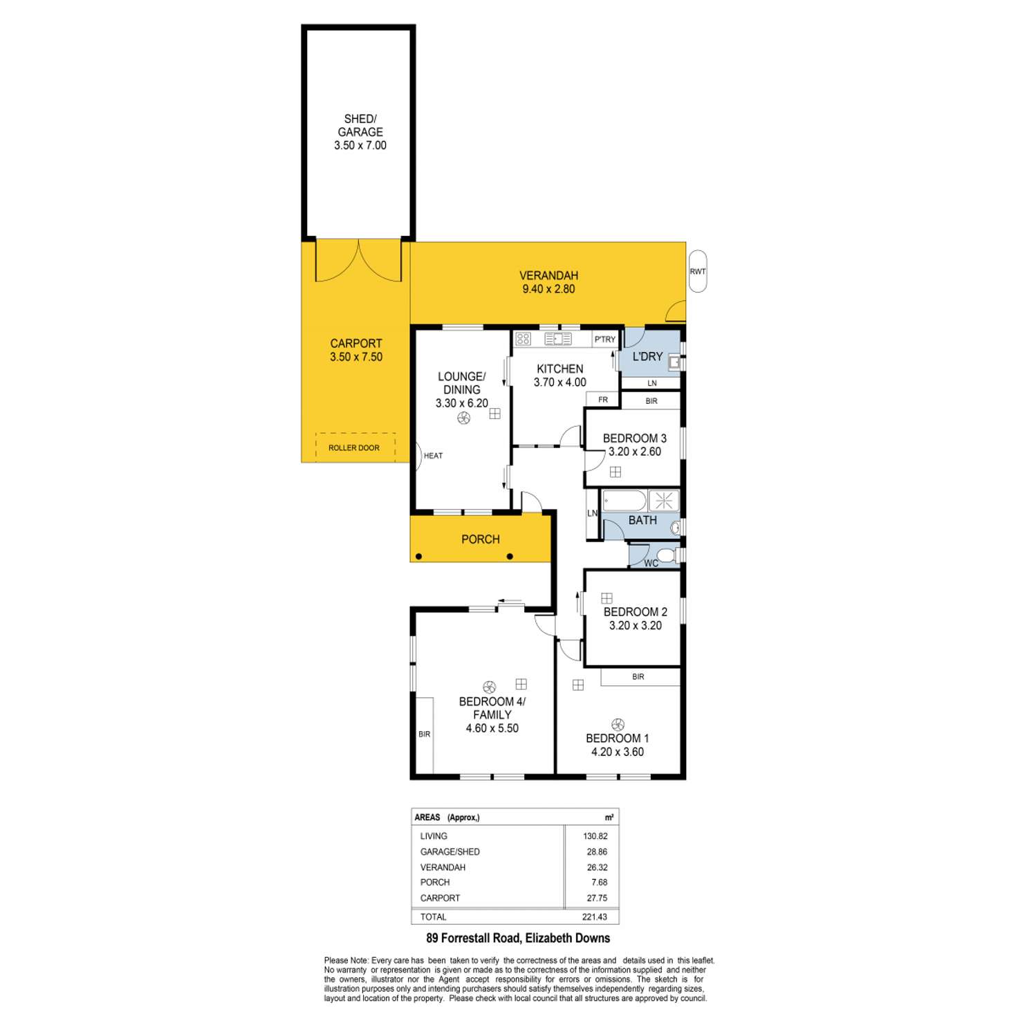 Floorplan of Homely house listing, 89 Forrestall Road, Elizabeth Downs SA 5113