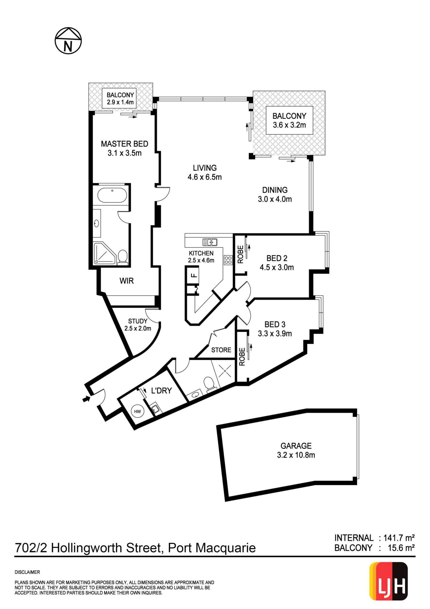 Floorplan of Homely apartment listing, 702/2 Hollingworth Street, Port Macquarie NSW 2444