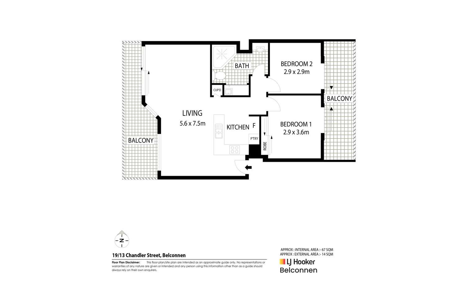 Floorplan of Homely apartment listing, 19/13 Chandler Street, Belconnen ACT 2617