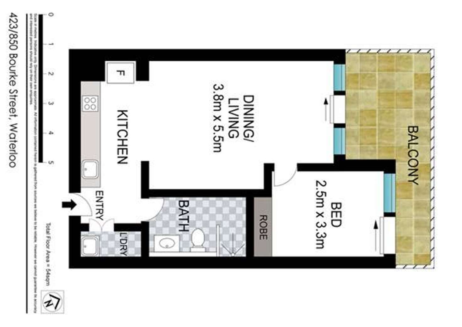 Floorplan of Homely apartment listing, 421/850 Bourke Street, Waterloo NSW 2017