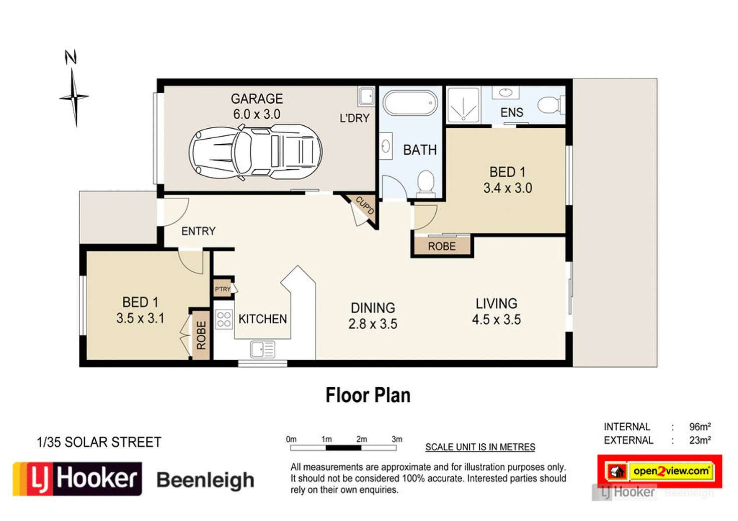 Floorplan of Homely unit listing, Unit 1/35 Solar Street, Beenleigh QLD 4207