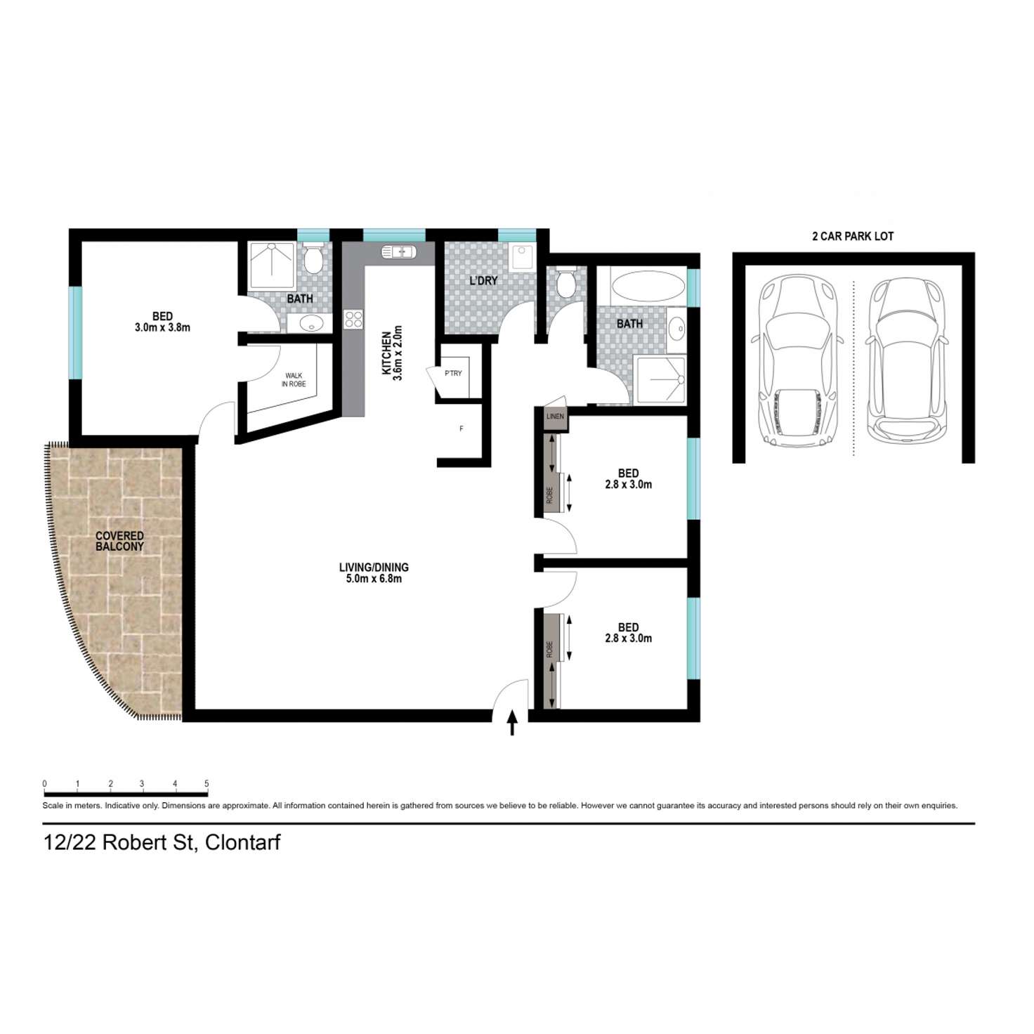 Floorplan of Homely unit listing, 12/22 Robert Street, Clontarf QLD 4019