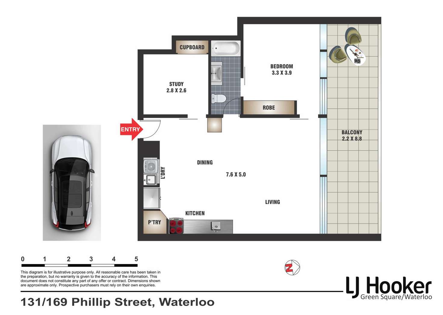 Floorplan of Homely apartment listing, 131/169 Phillip Street, Waterloo NSW 2017