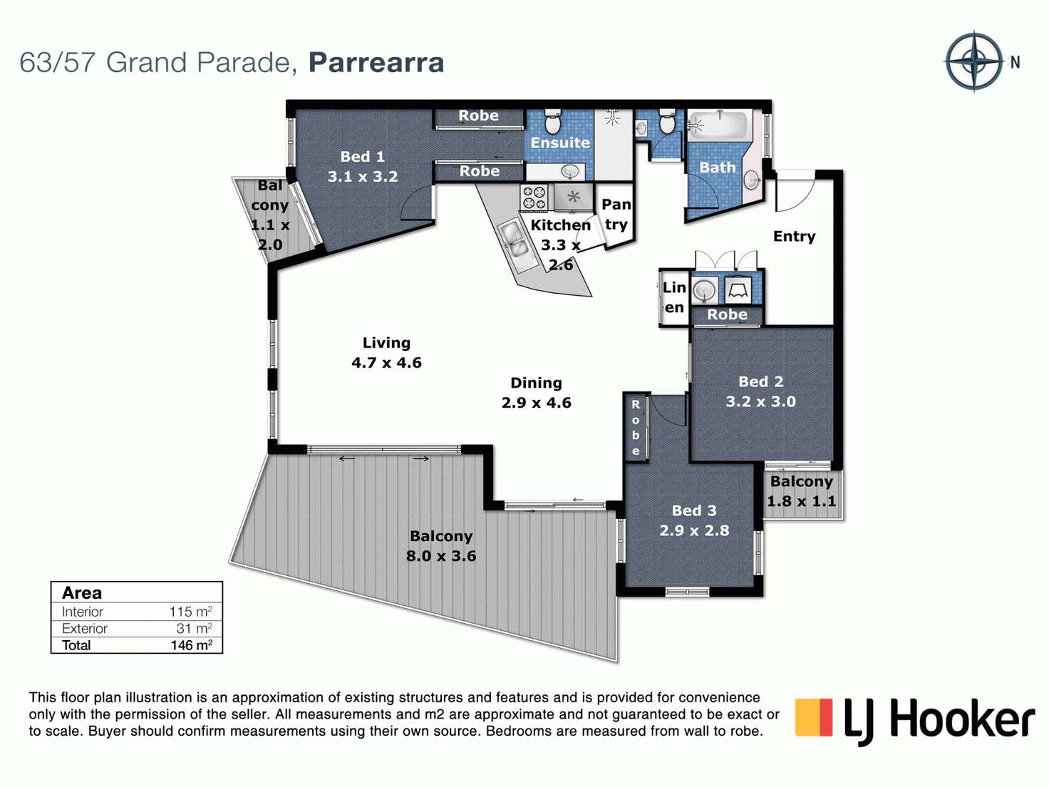 Floorplan of Homely apartment listing, Unit 63/57 Grand Parade, Kawana Island QLD 4575