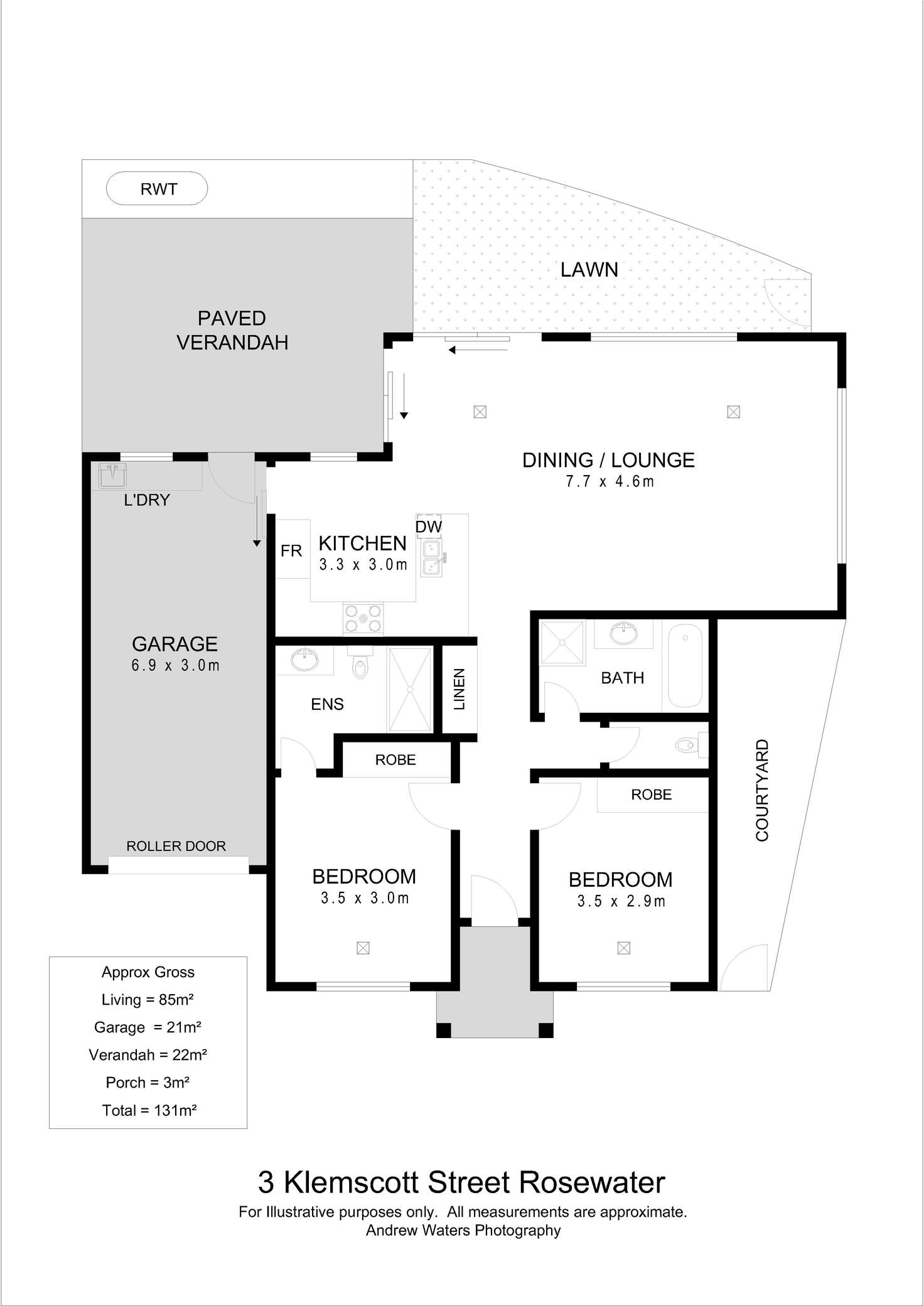Floorplan of Homely house listing, 3b Kelmscott Street, Rosewater SA 5013