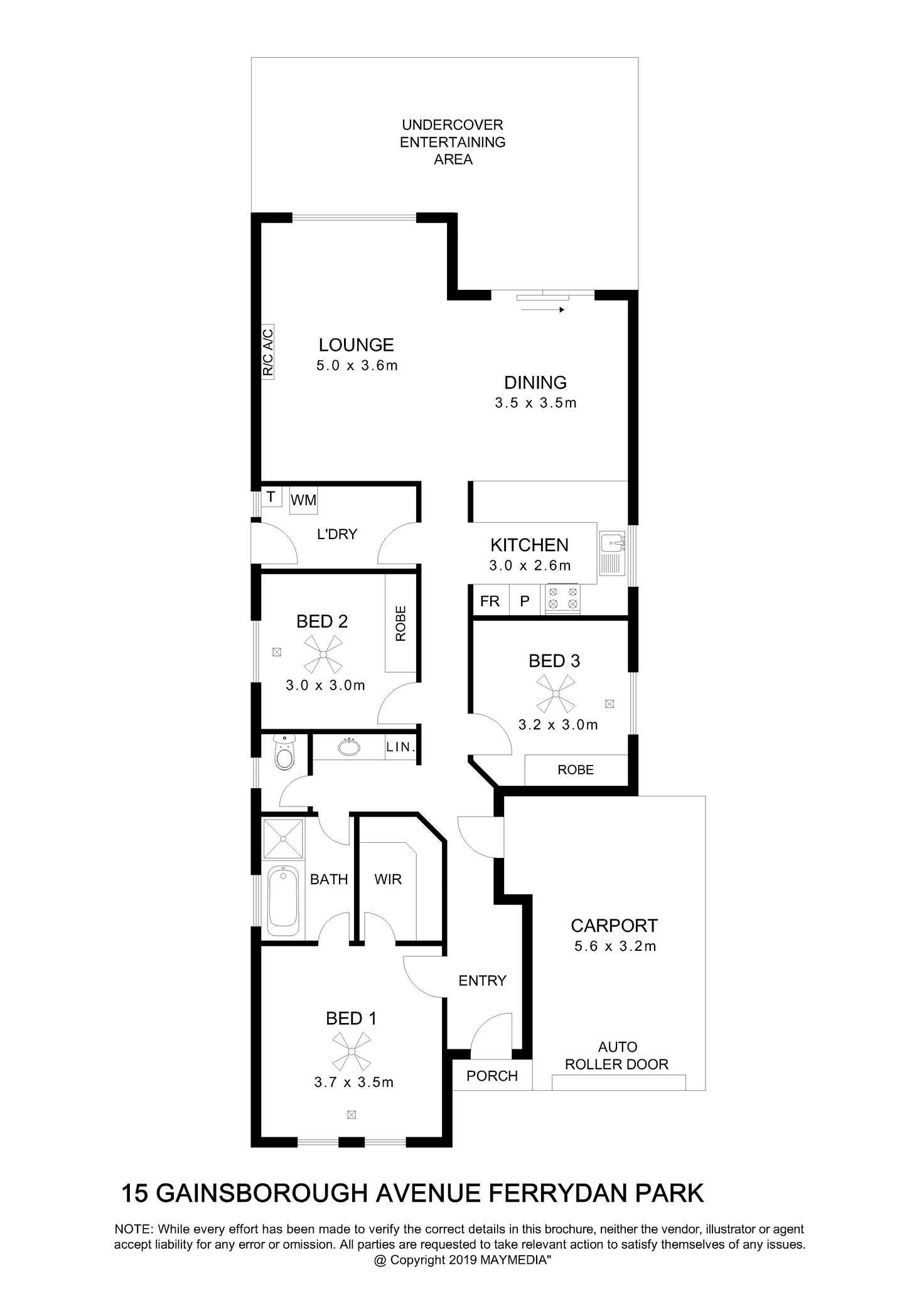 Floorplan of Homely house listing, 15 Gainsborough Avenue, Ferryden Park SA 5010