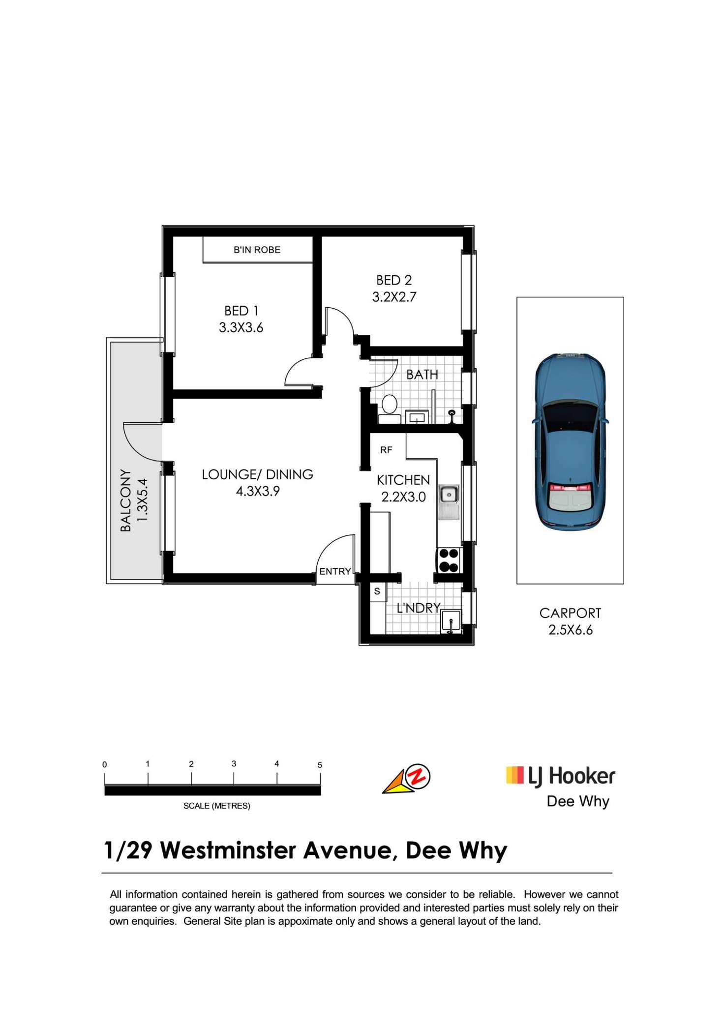 Floorplan of Homely unit listing, 1/29 Westminster Avenue, Dee Why NSW 2099