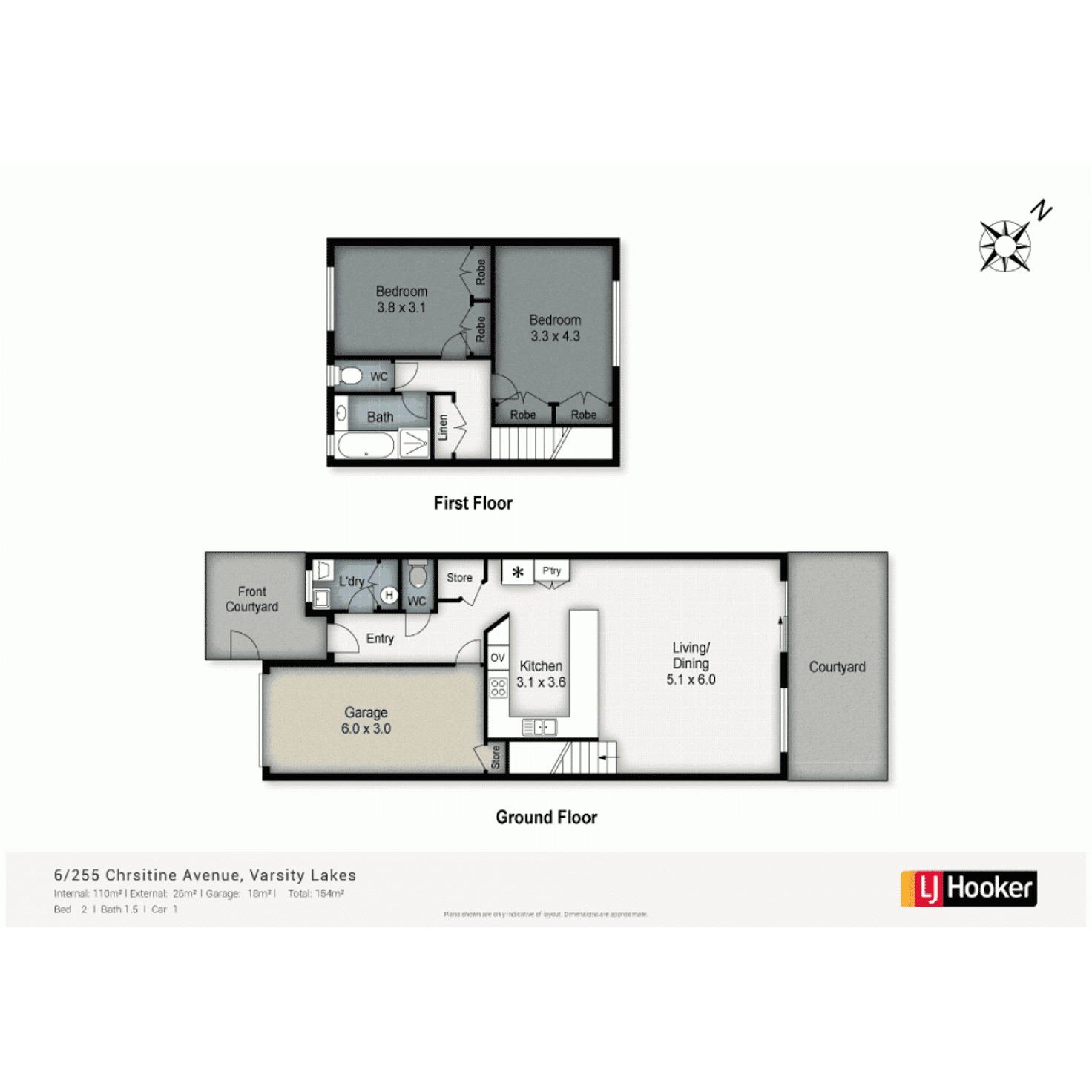 Floorplan of Homely townhouse listing, 6/255 Christine Avenue, Varsity Lakes QLD 4227