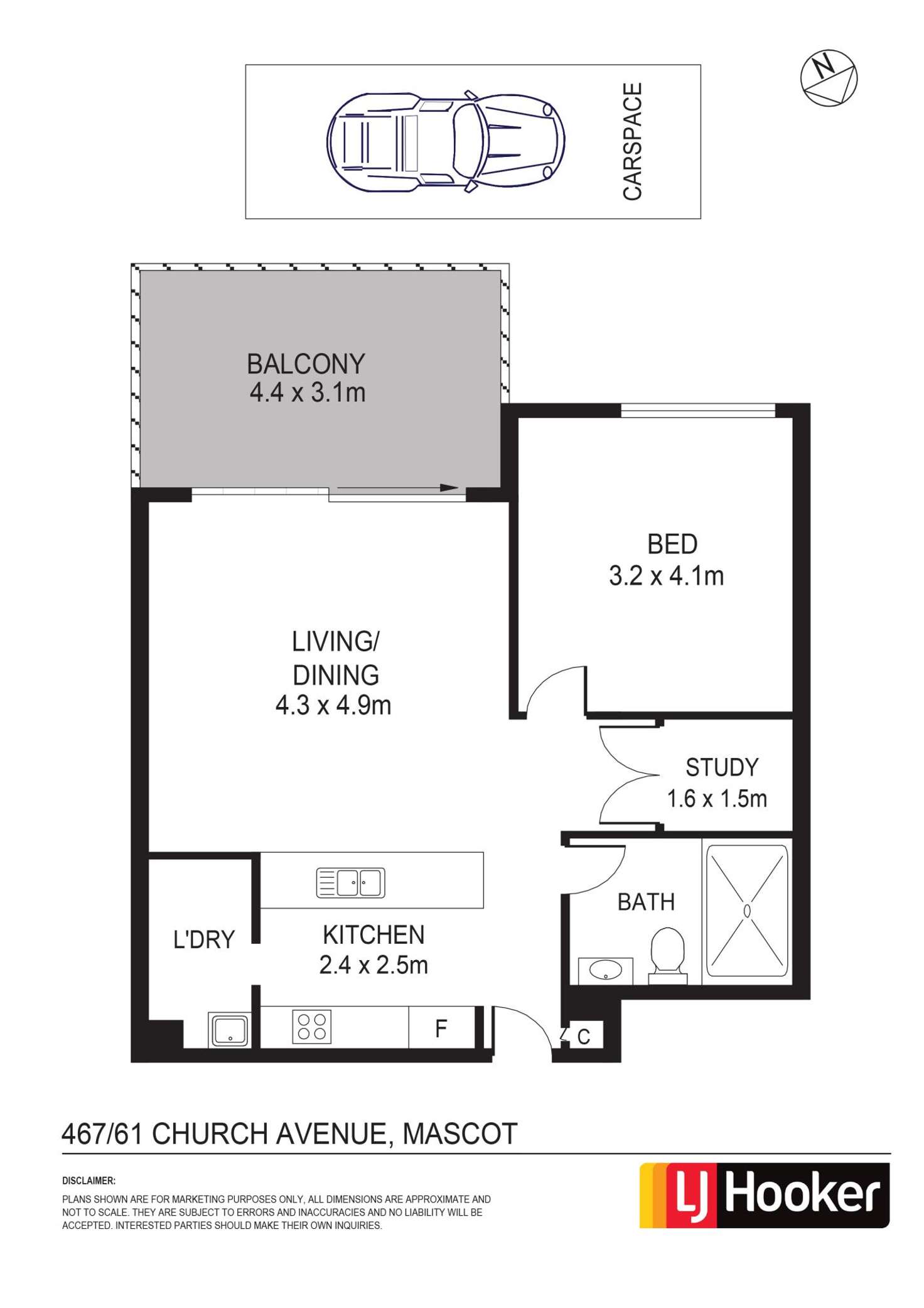 Floorplan of Homely unit listing, 467/61 Church Avenue, Mascot NSW 2020