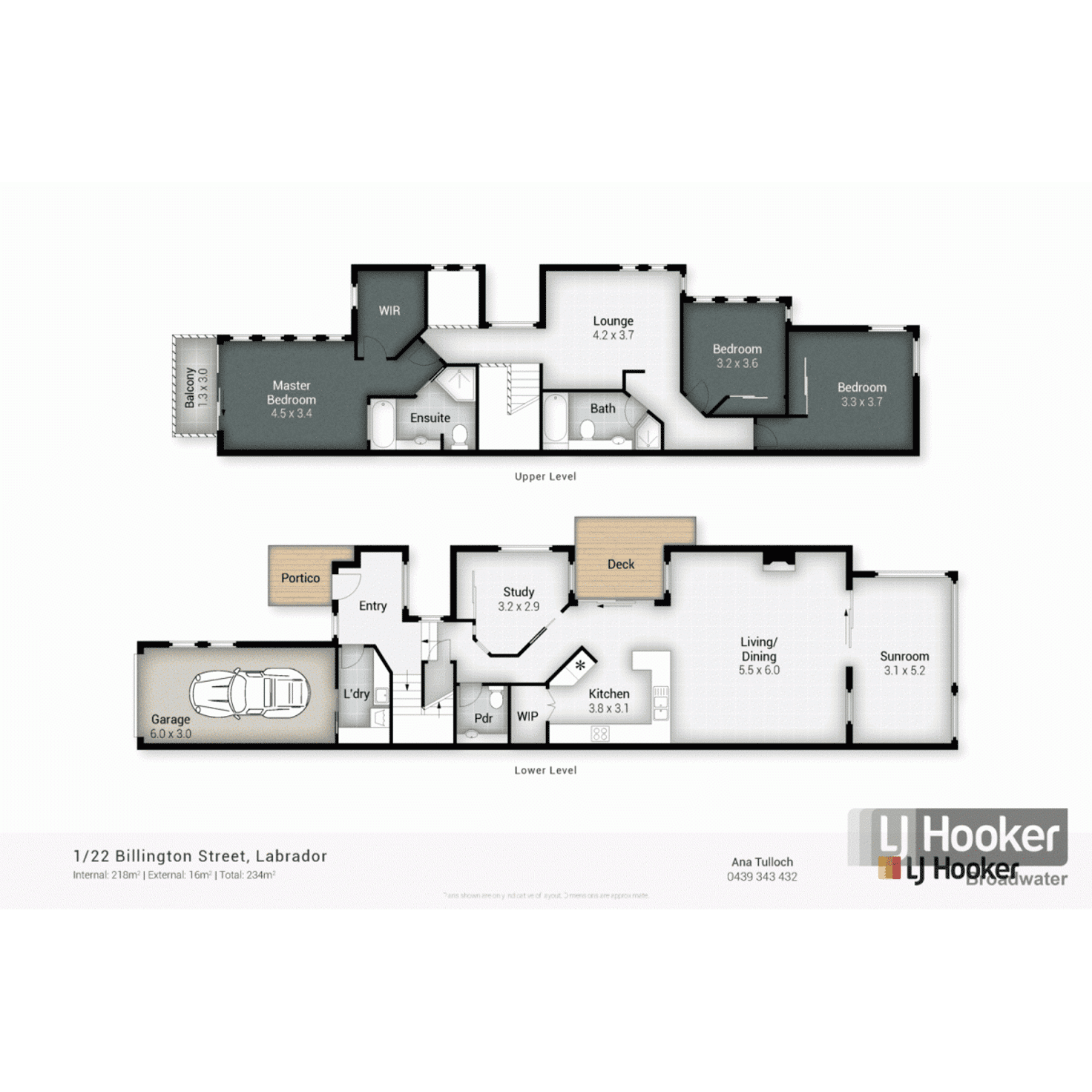 Floorplan of Homely semiDetached listing, 1/22 Billington Street, Labrador QLD 4215