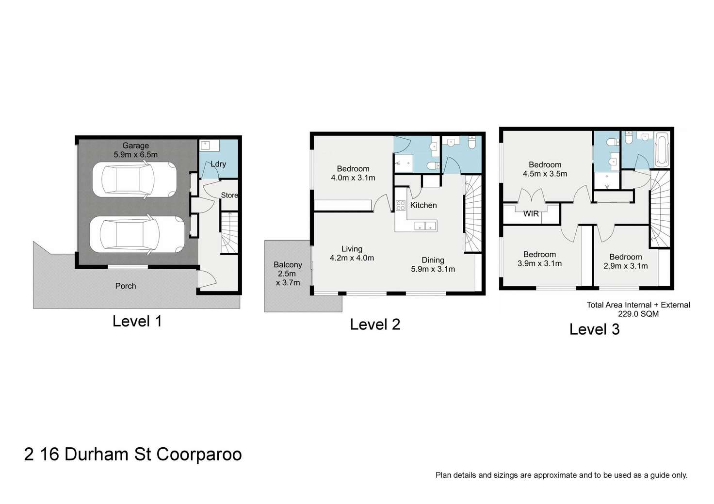 Floorplan of Homely townhouse listing, 2/16 Durham Street, Coorparoo QLD 4151