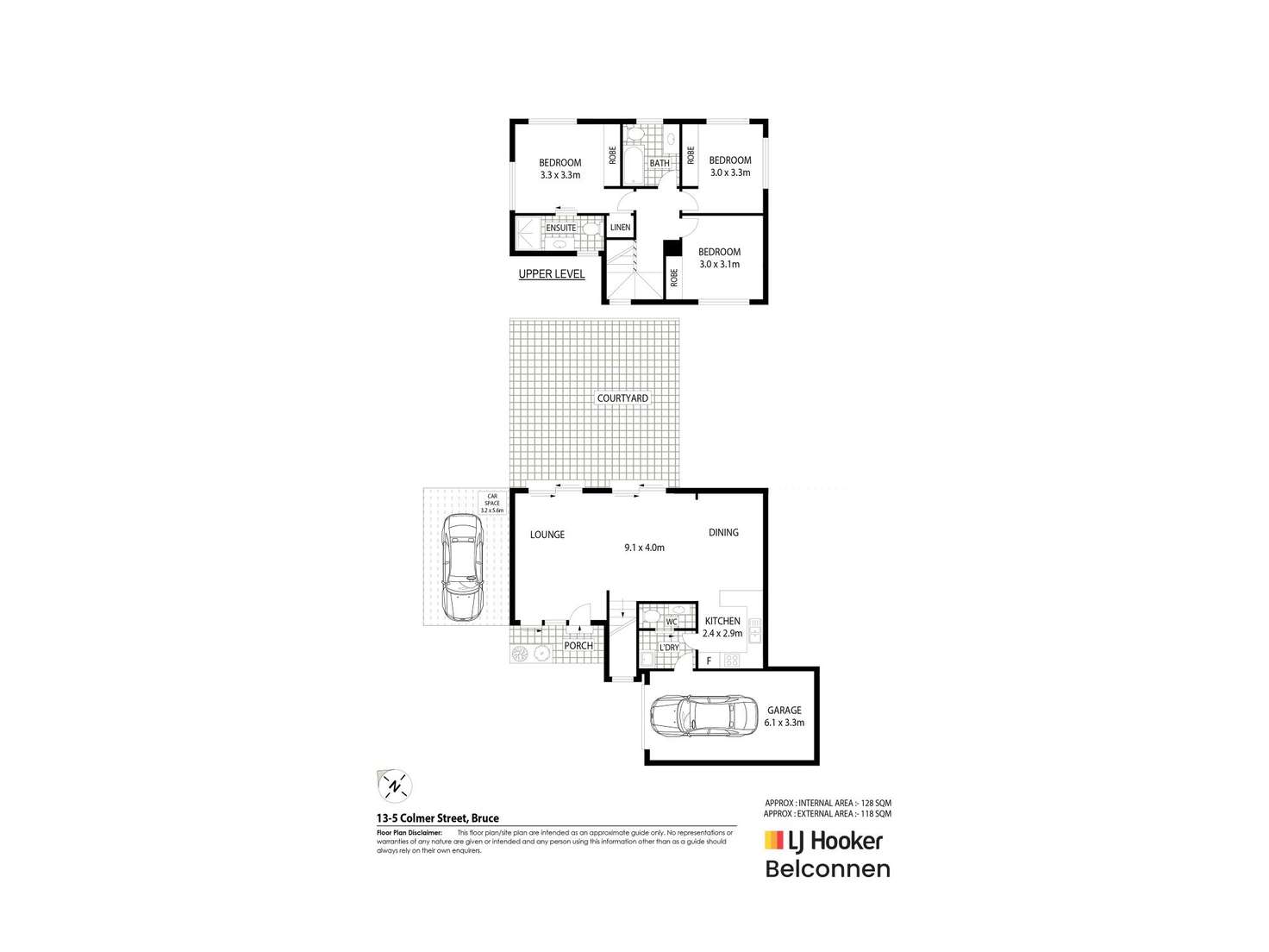 Floorplan of Homely townhouse listing, 13/5 Colmer Street, Bruce ACT 2617