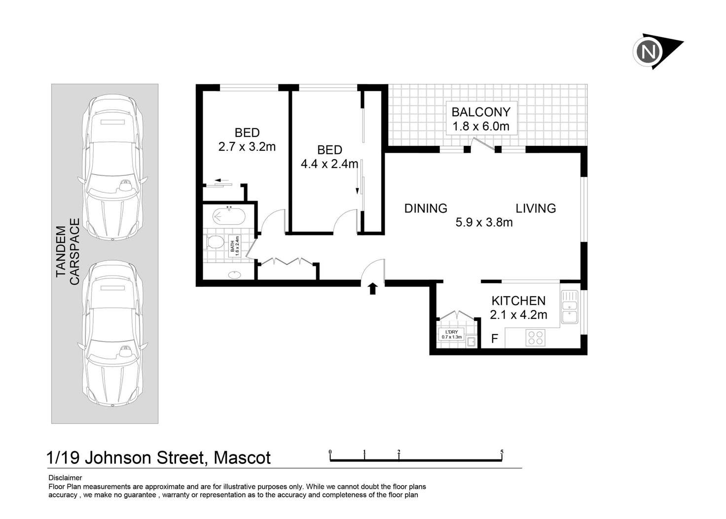 Floorplan of Homely apartment listing, 1/19 Johnson Street, Mascot NSW 2020