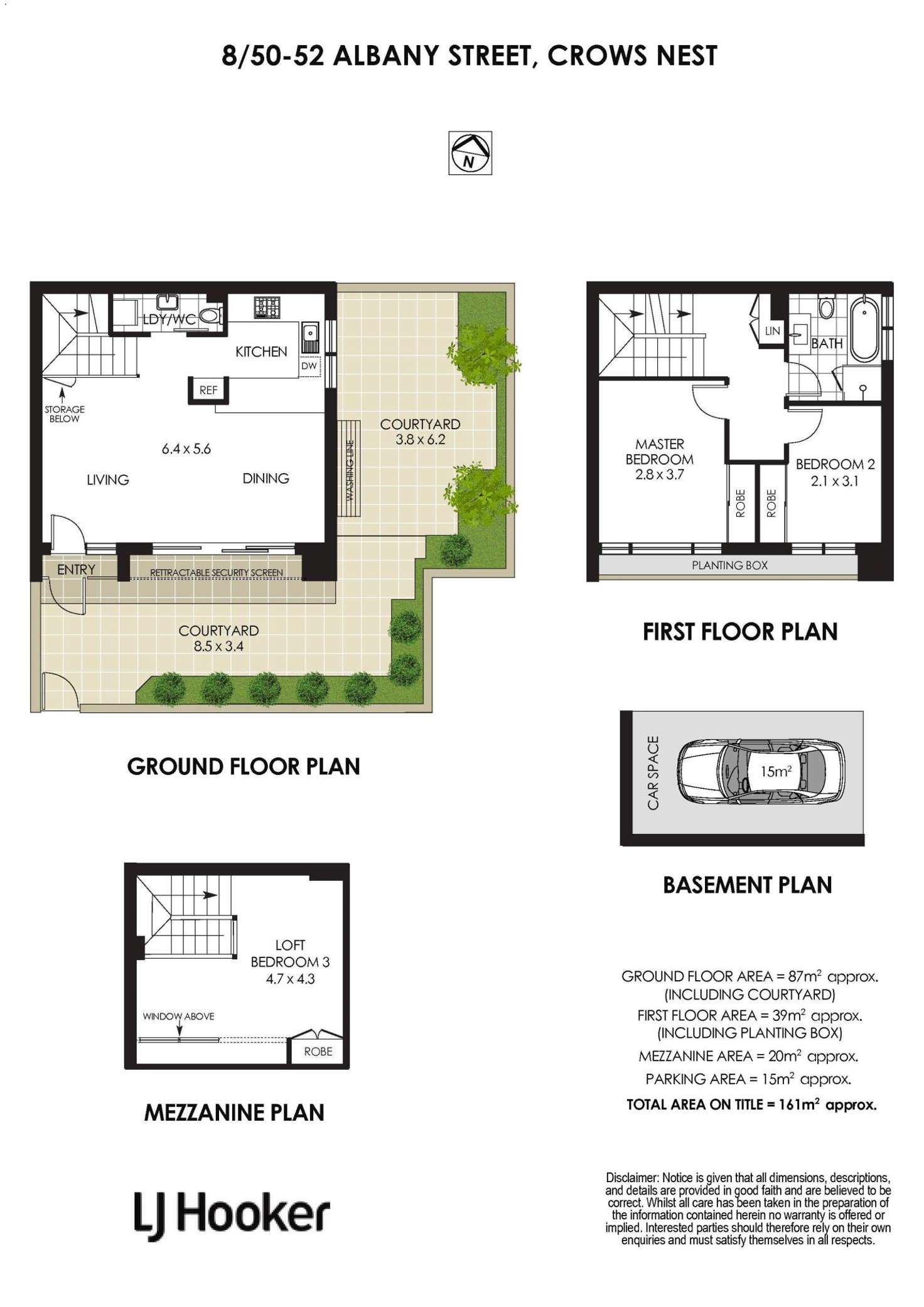 Floorplan of Homely townhouse listing, 8/50-52 Albany Street, Crows Nest NSW 2065