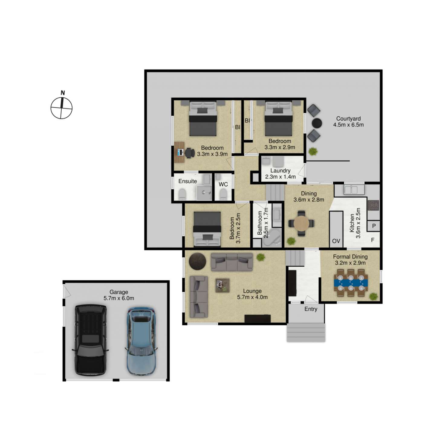 Floorplan of Homely townhouse listing, 1/92 Julia Flynn Avenue, Isaacs ACT 2607