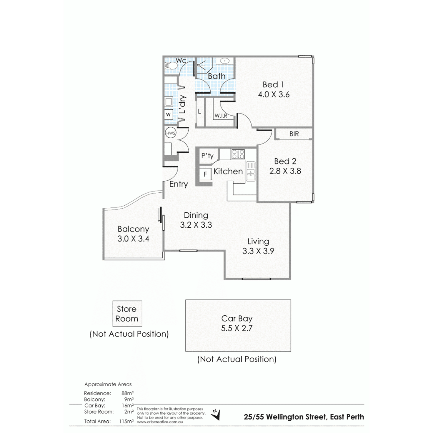 Floorplan of Homely apartment listing, 25/55 Wellington Street, East Perth WA 6004