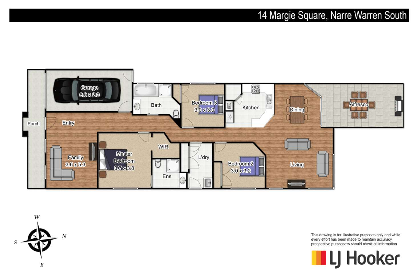 Floorplan of Homely house listing, 14 Margie Square, Narre Warren South VIC 3805