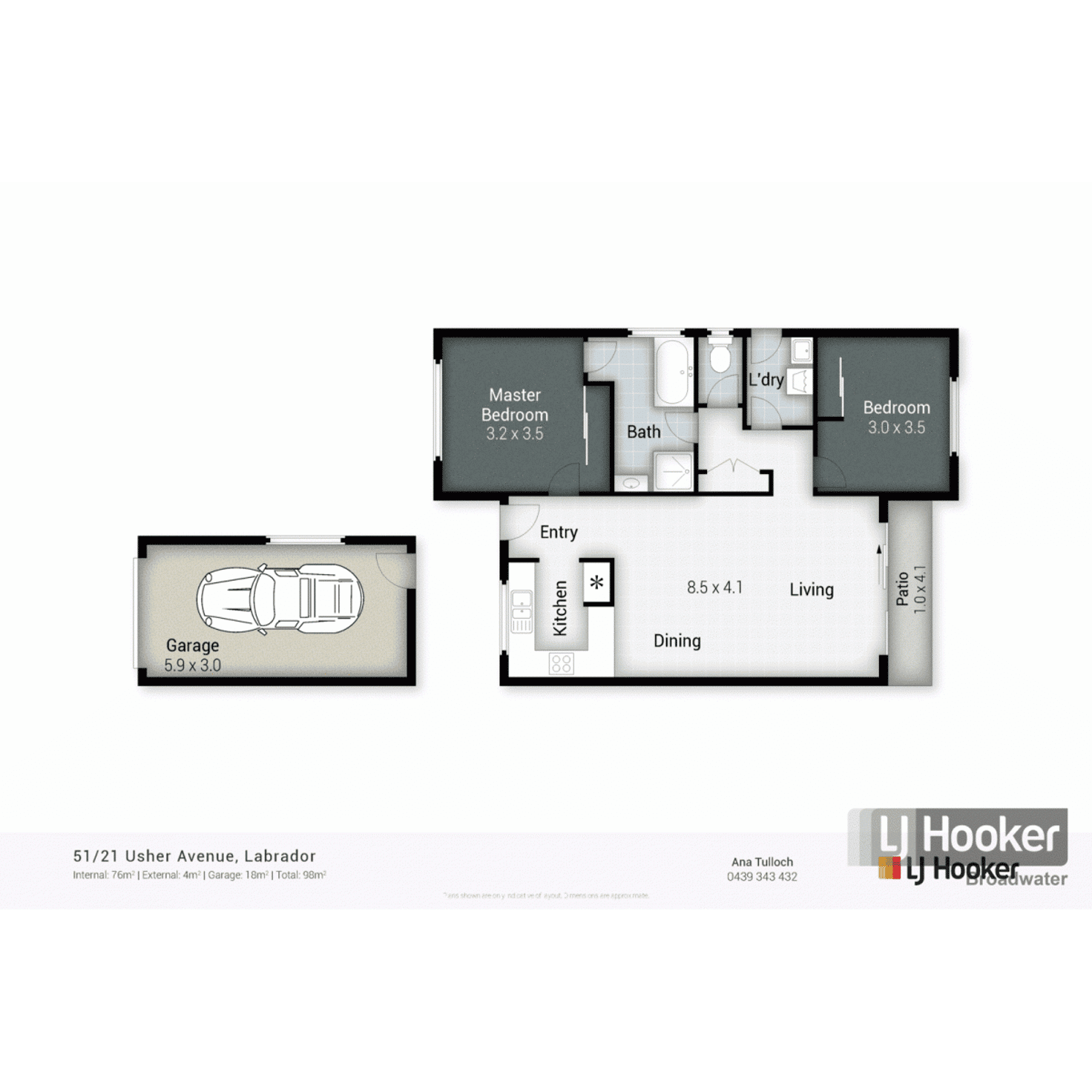 Floorplan of Homely villa listing, 51/21 Usher Avenue, Labrador QLD 4215