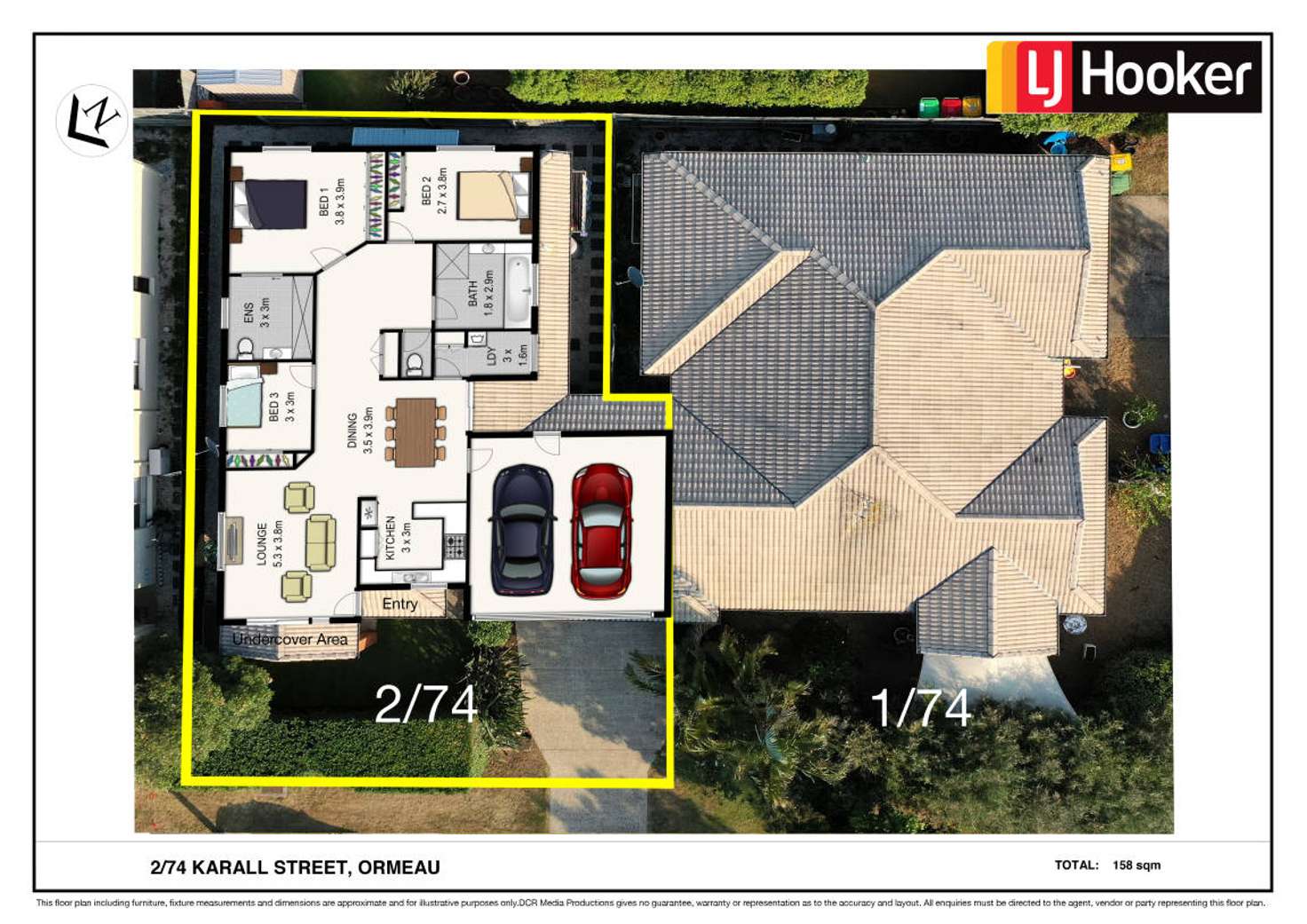 Floorplan of Homely unit listing, 2/74 Karall Street, Ormeau QLD 4208