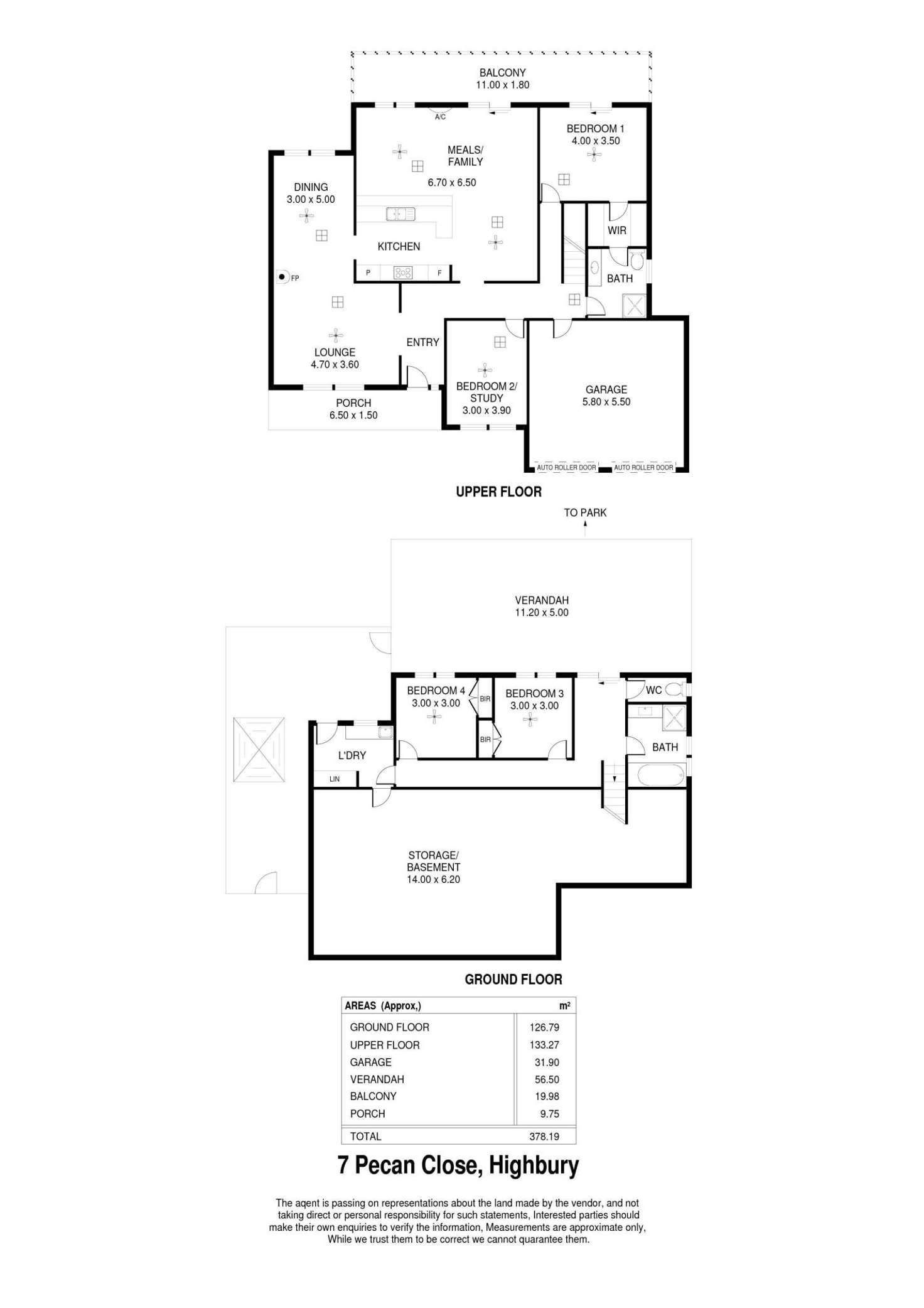 Floorplan of Homely house listing, 7 Pecan Close, Highbury SA 5089