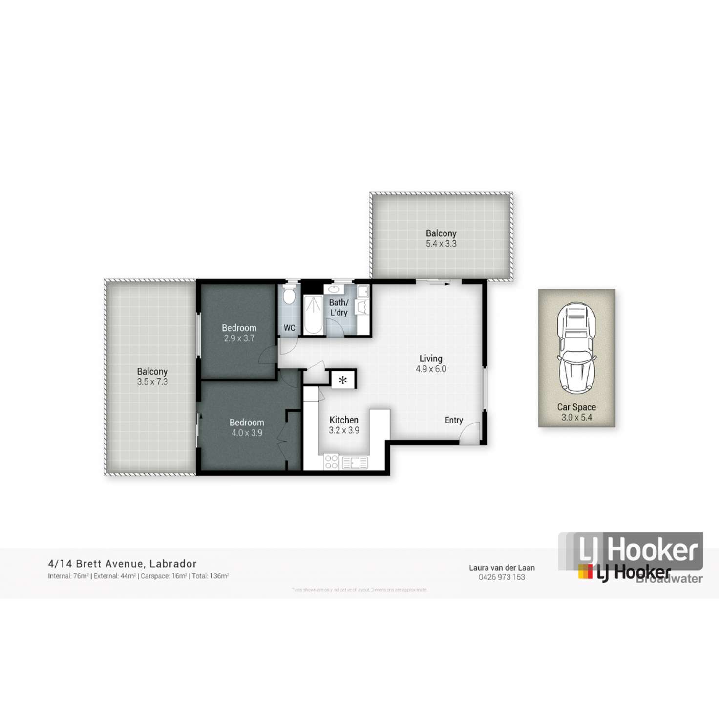 Floorplan of Homely unit listing, 4/14 Brett Avenue, Labrador QLD 4215