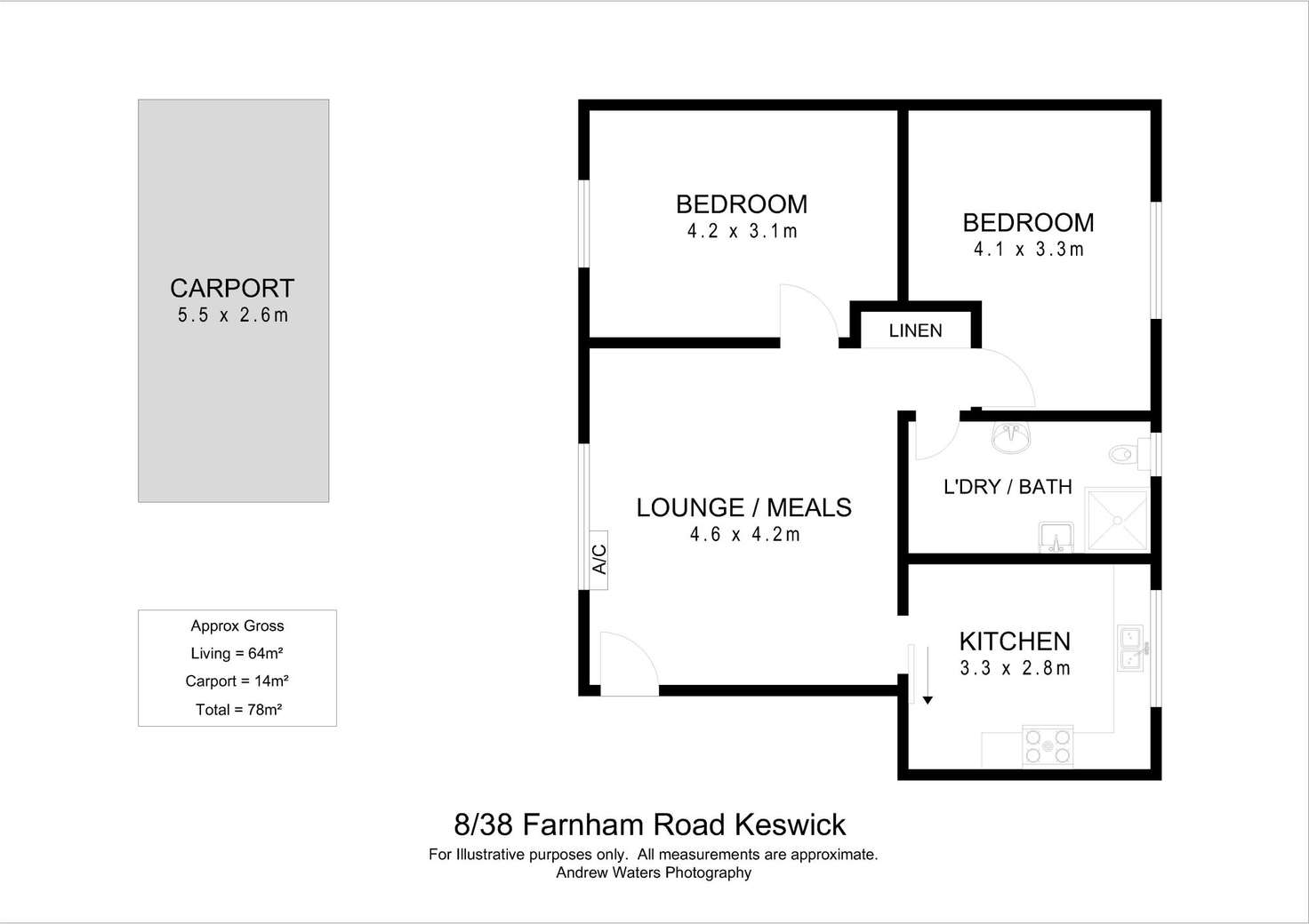 Floorplan of Homely unit listing, 8/38 Farnham Road, Keswick SA 5035