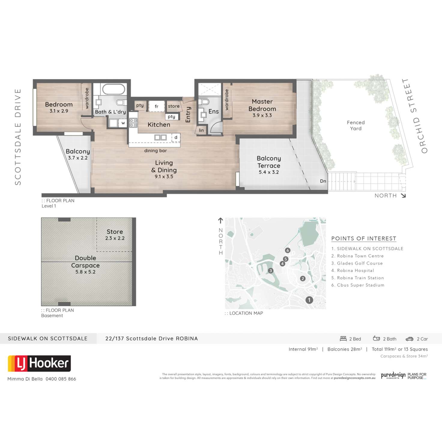 Floorplan of Homely townhouse listing, 22/137 Scottsdale Drive, Robina QLD 4226