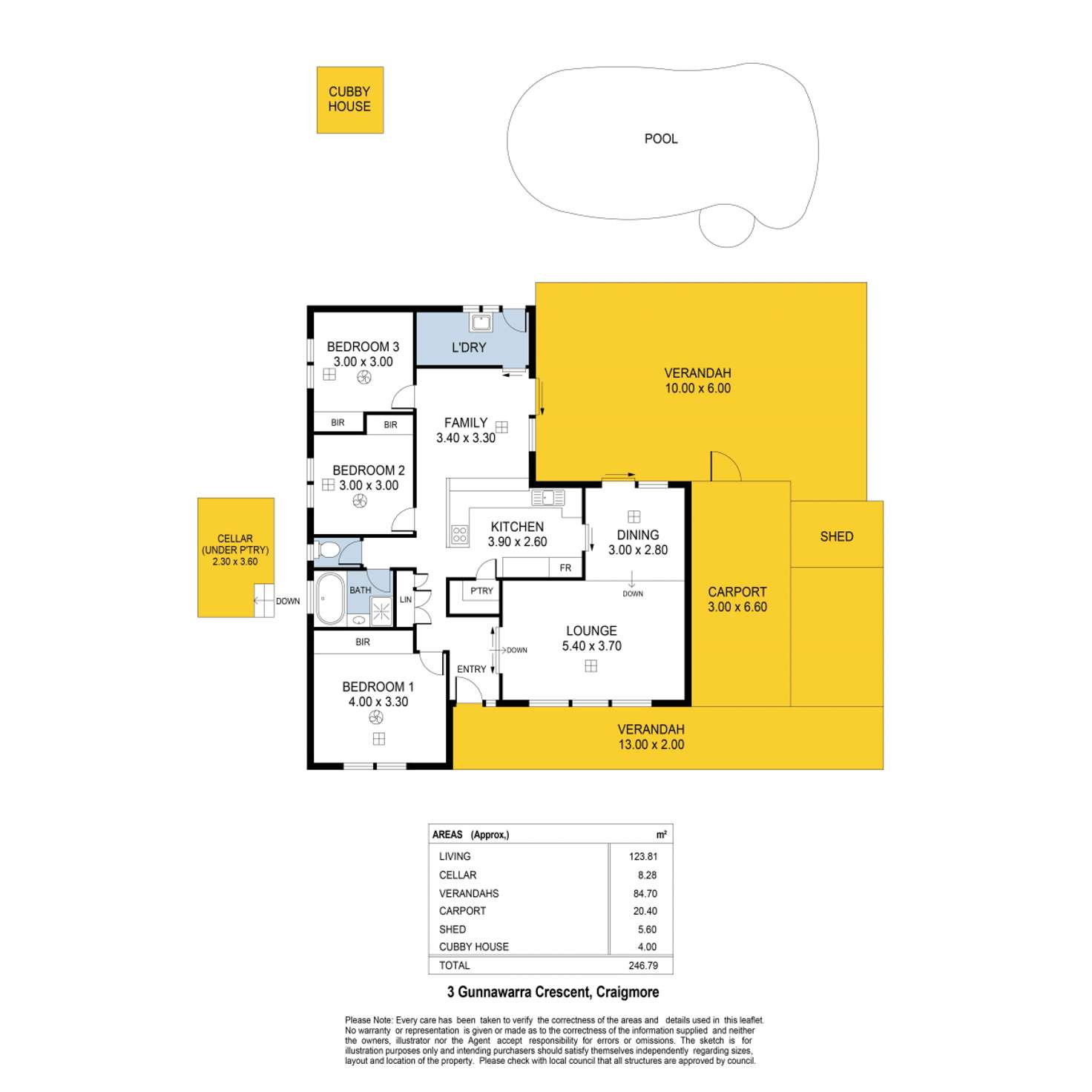 Floorplan of Homely house listing, 3 Gunnawarra Crescent, Craigmore SA 5114