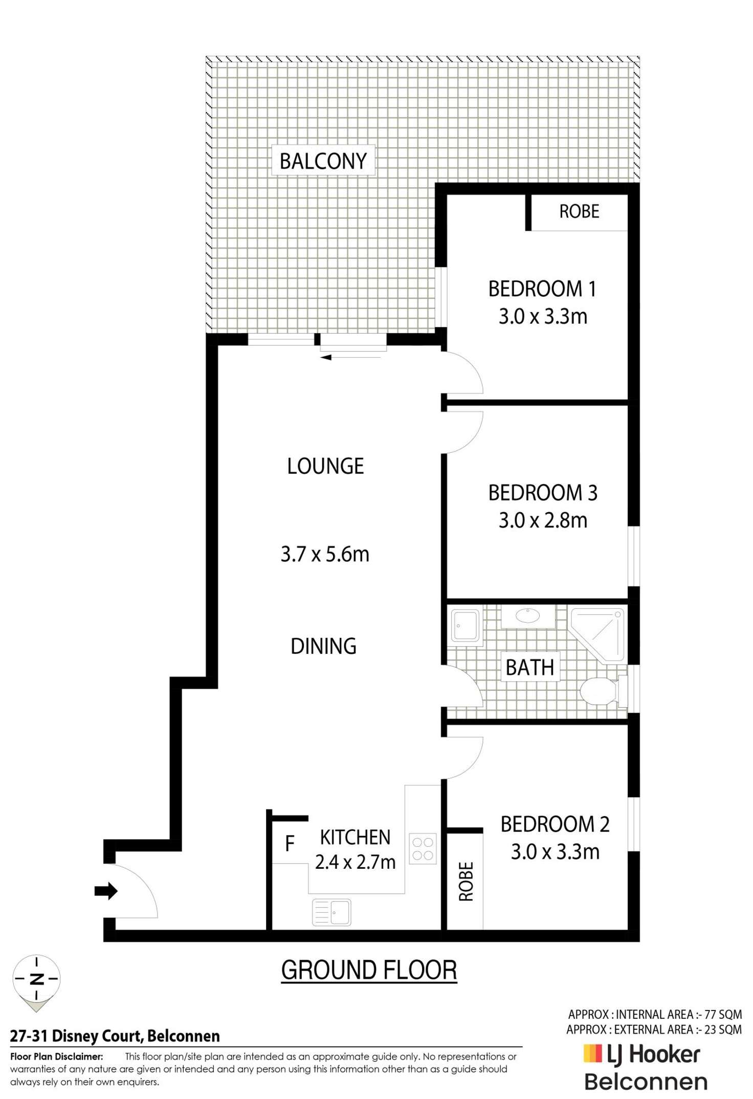 Floorplan of Homely unit listing, 27/31 Disney Court, Belconnen ACT 2617