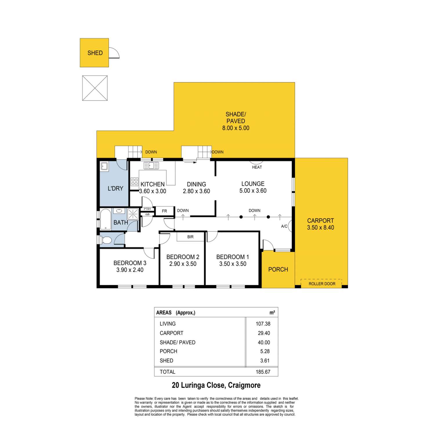 Floorplan of Homely house listing, 20 Luringa Close, Craigmore SA 5114